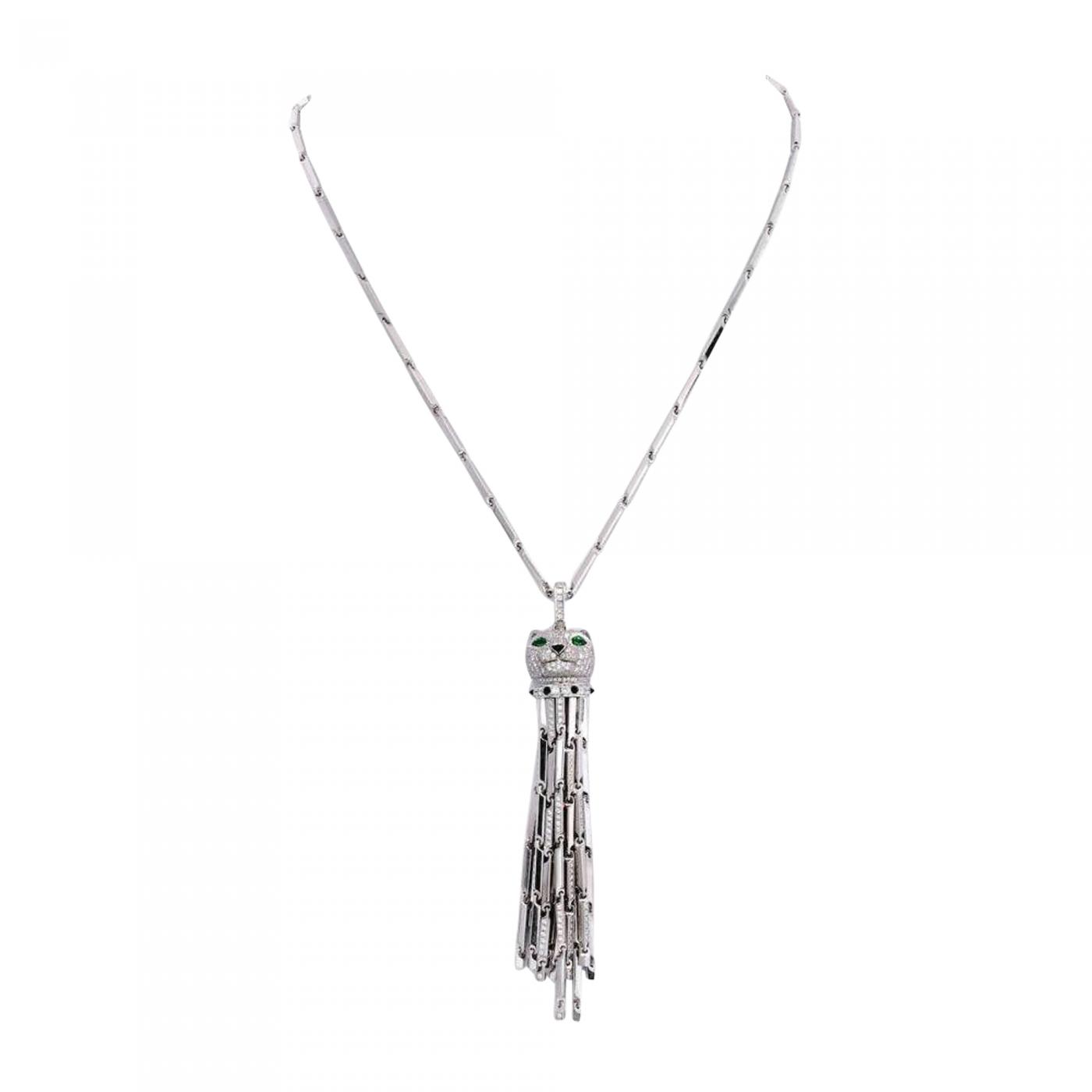 Cartier 18K WHITE GOLD DIAMOND PANTHERE TASSEL