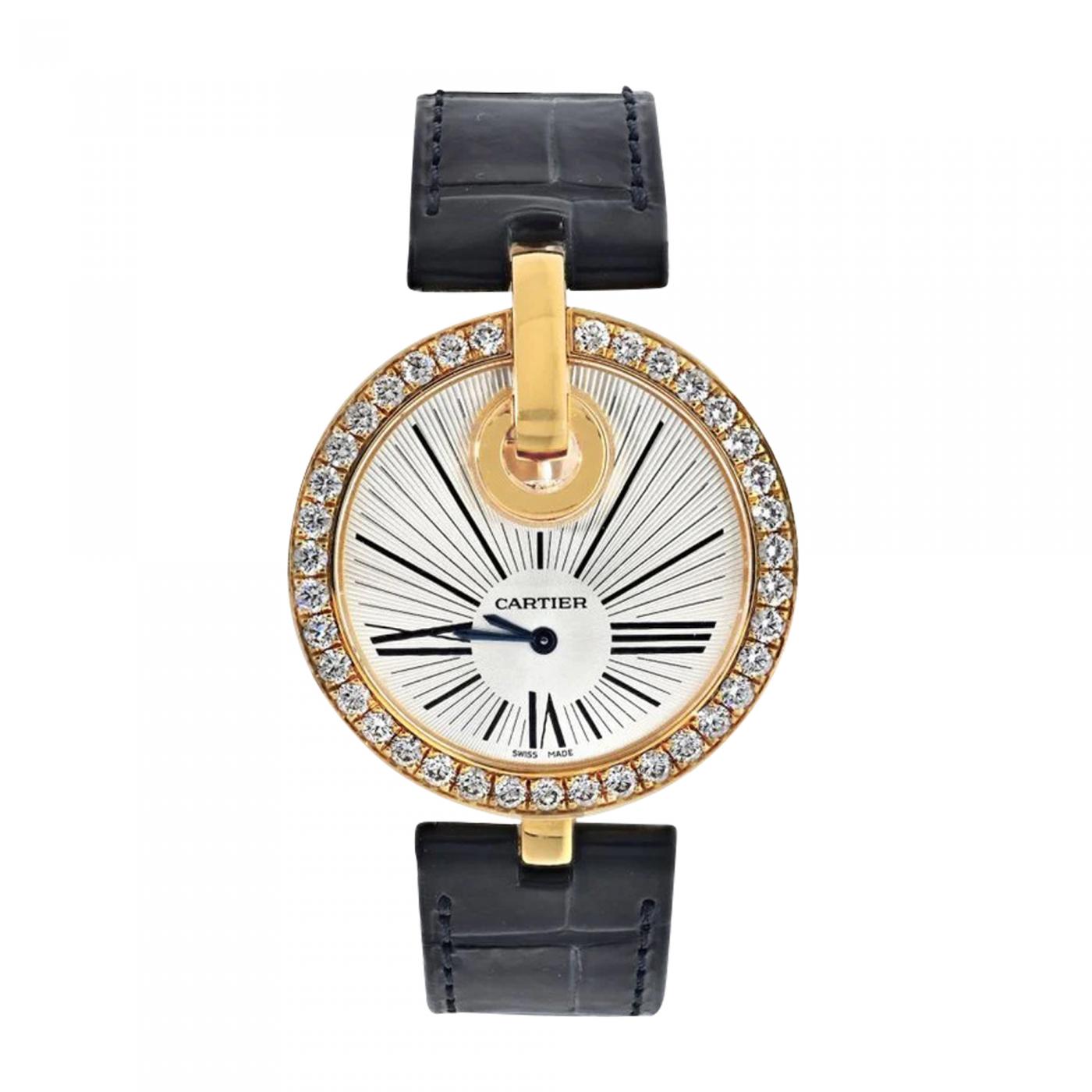 Cartier round watch outlet with diamonds