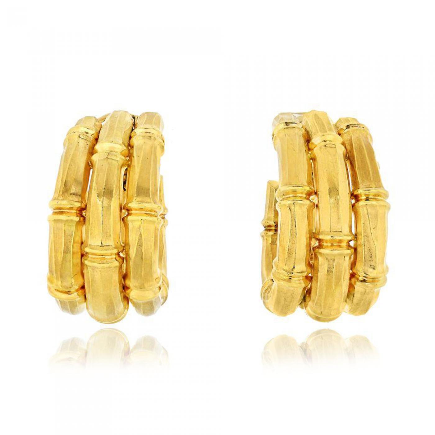 Cartier CARTIER BAMBOO 18K YELLOW GOLD LARGE EARRINGS