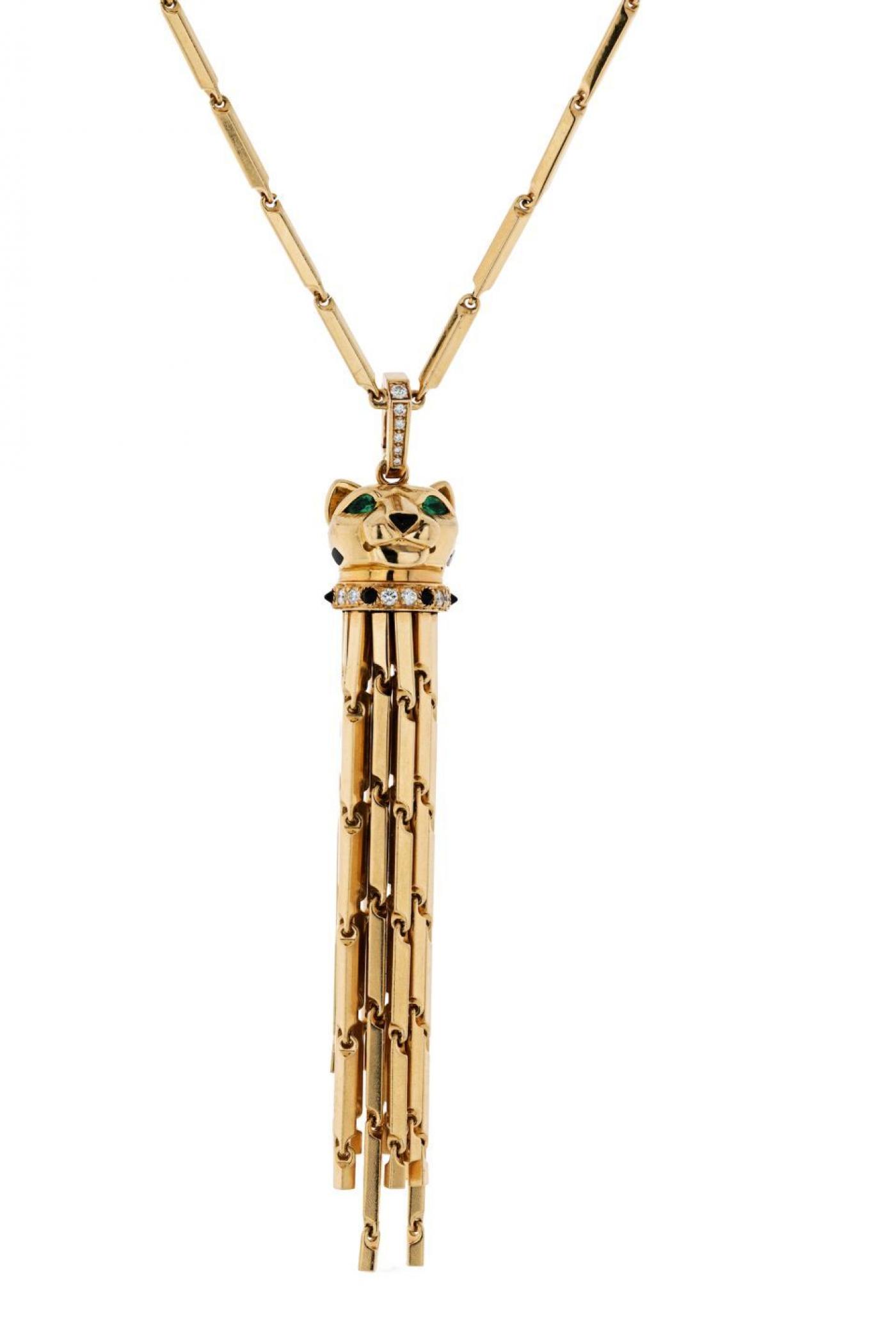 Cartier - CARTIER PANTHERE 18K YELLOW GOLD ON A GOLD CHAIN LONG TASSEL ...