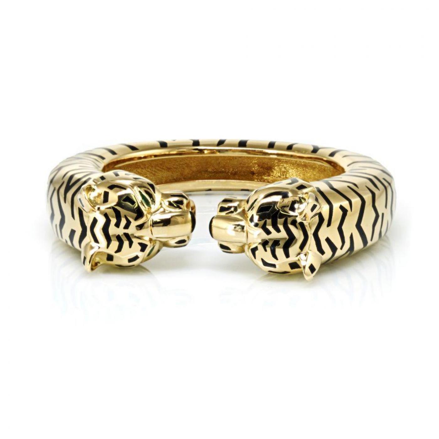 Cartier - CARTIER PANTHERE 18K YELLOW GOLD VINTAGE DOUBLE HEAD BANGLE ...