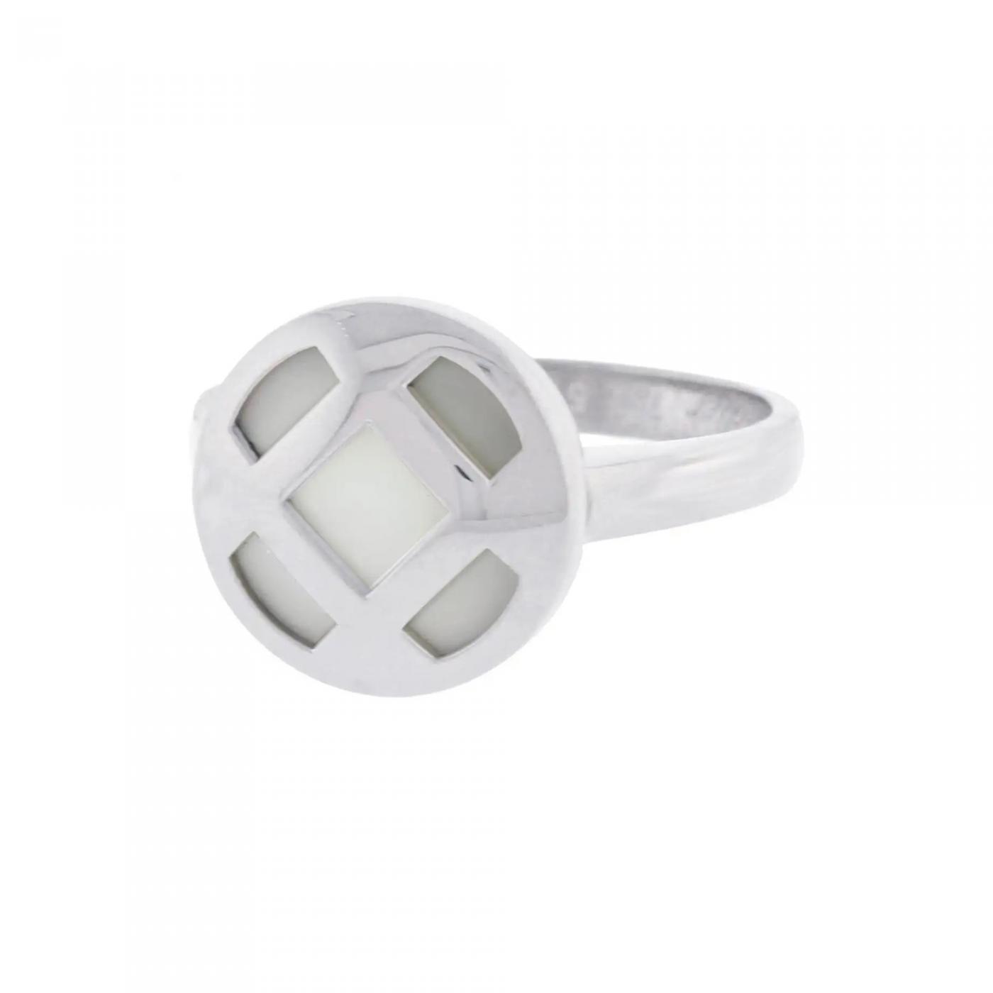 CARTIER PASHA MOTHER OF PEARL 18K WHITE GOLD RING