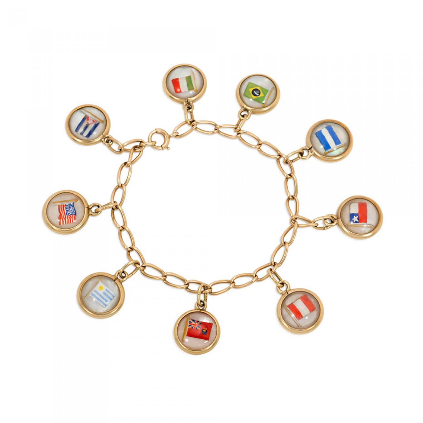 flag charm bracelet