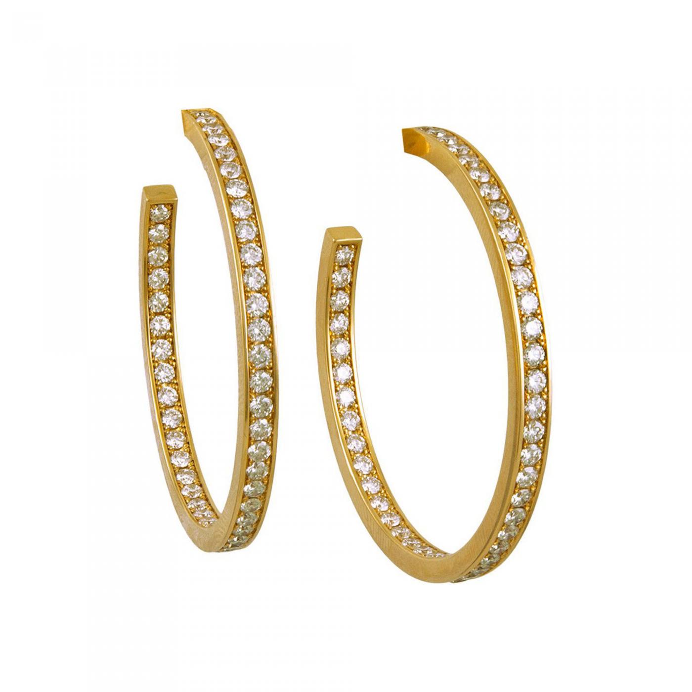 cartier diamond hoop earrings