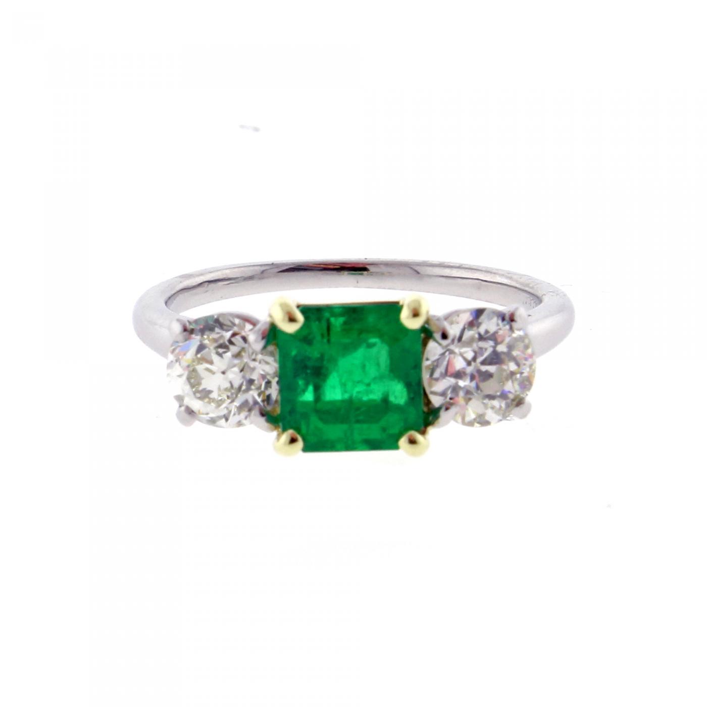 Cartier Emerald and Diamond Three-Stone 