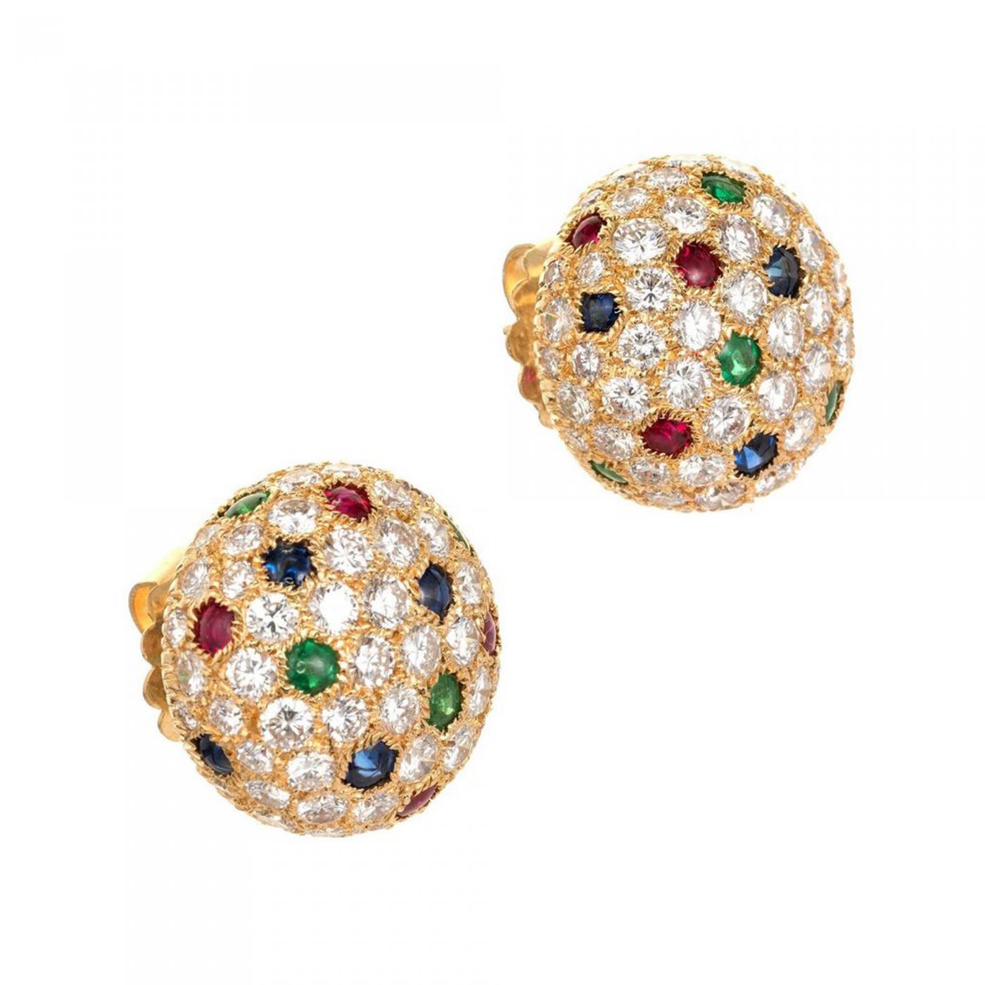 cartier emerald stud earrings