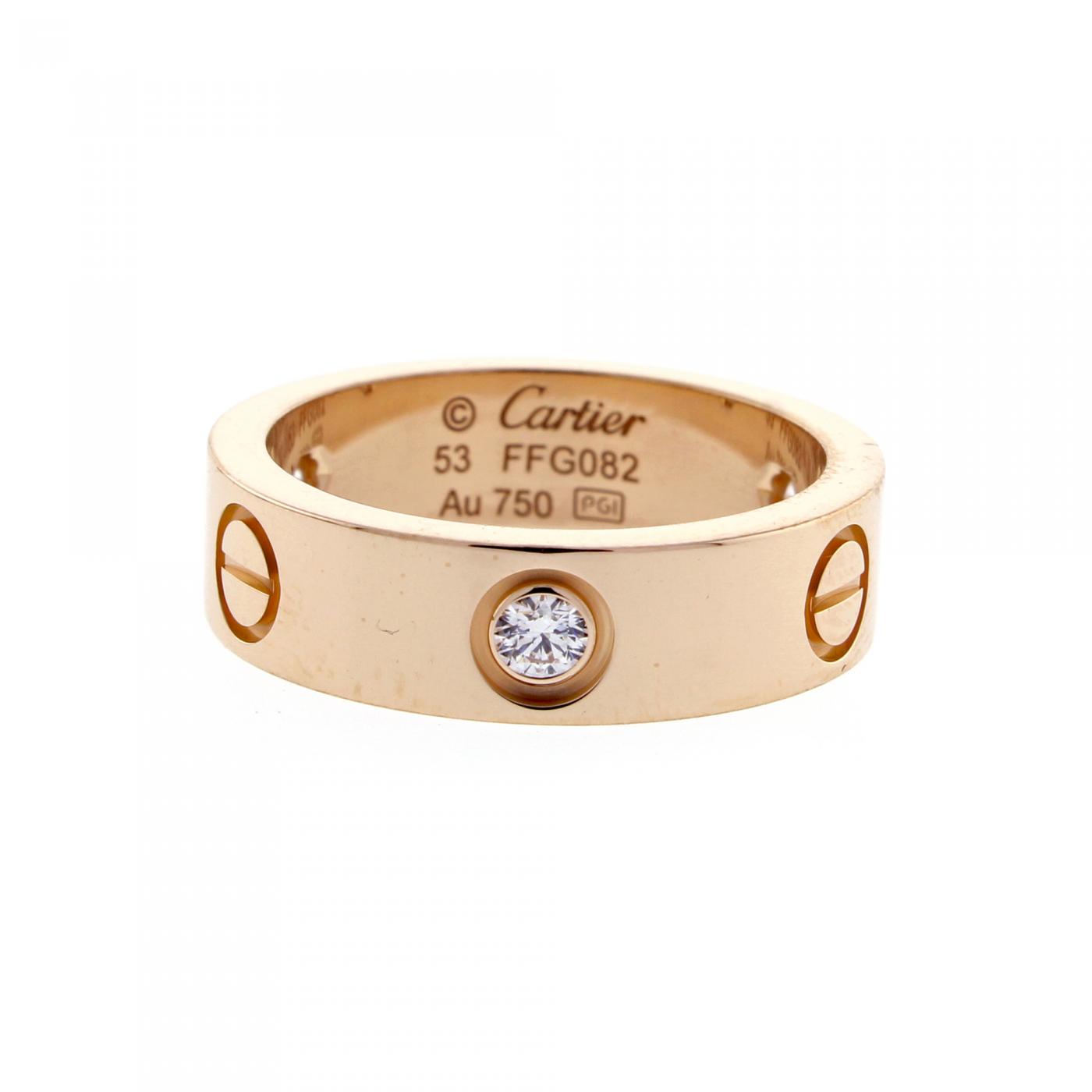 cartier ring rose gold diamond