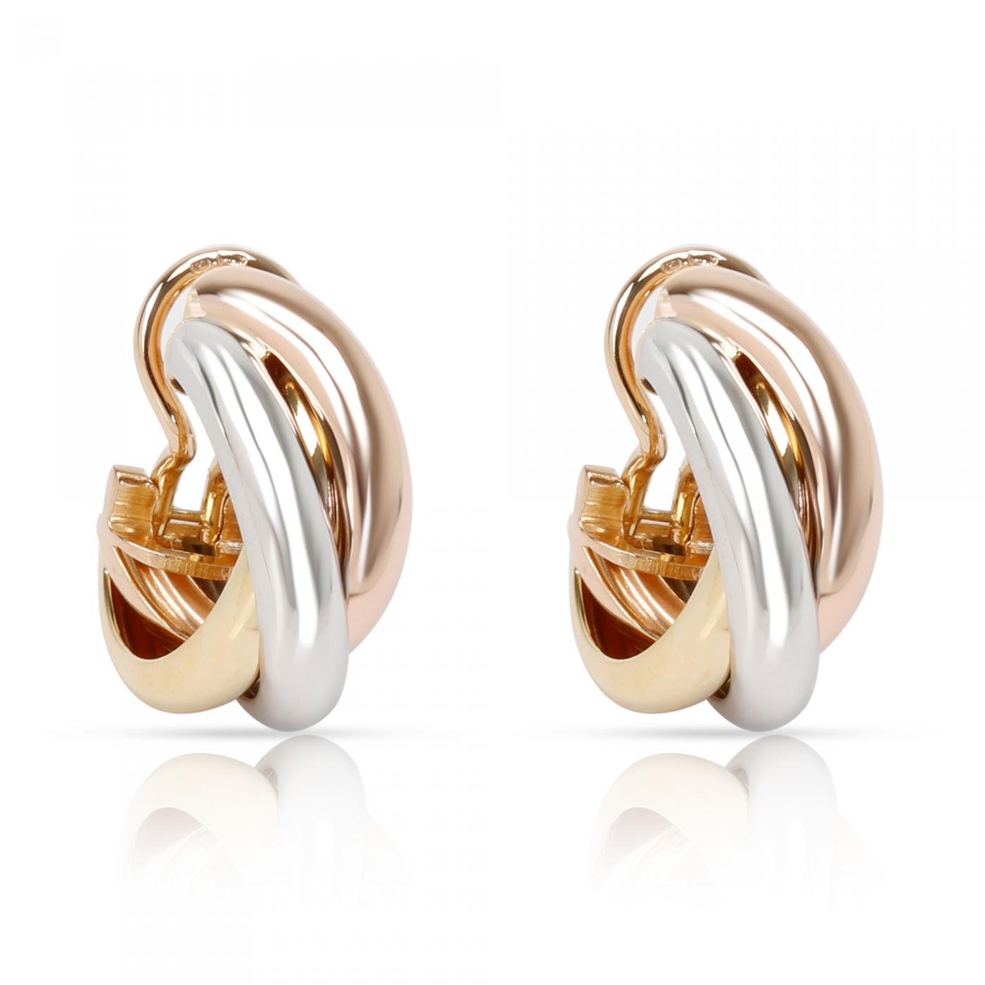Cartier Trinity Earrings in 18K 3 Tone Gold