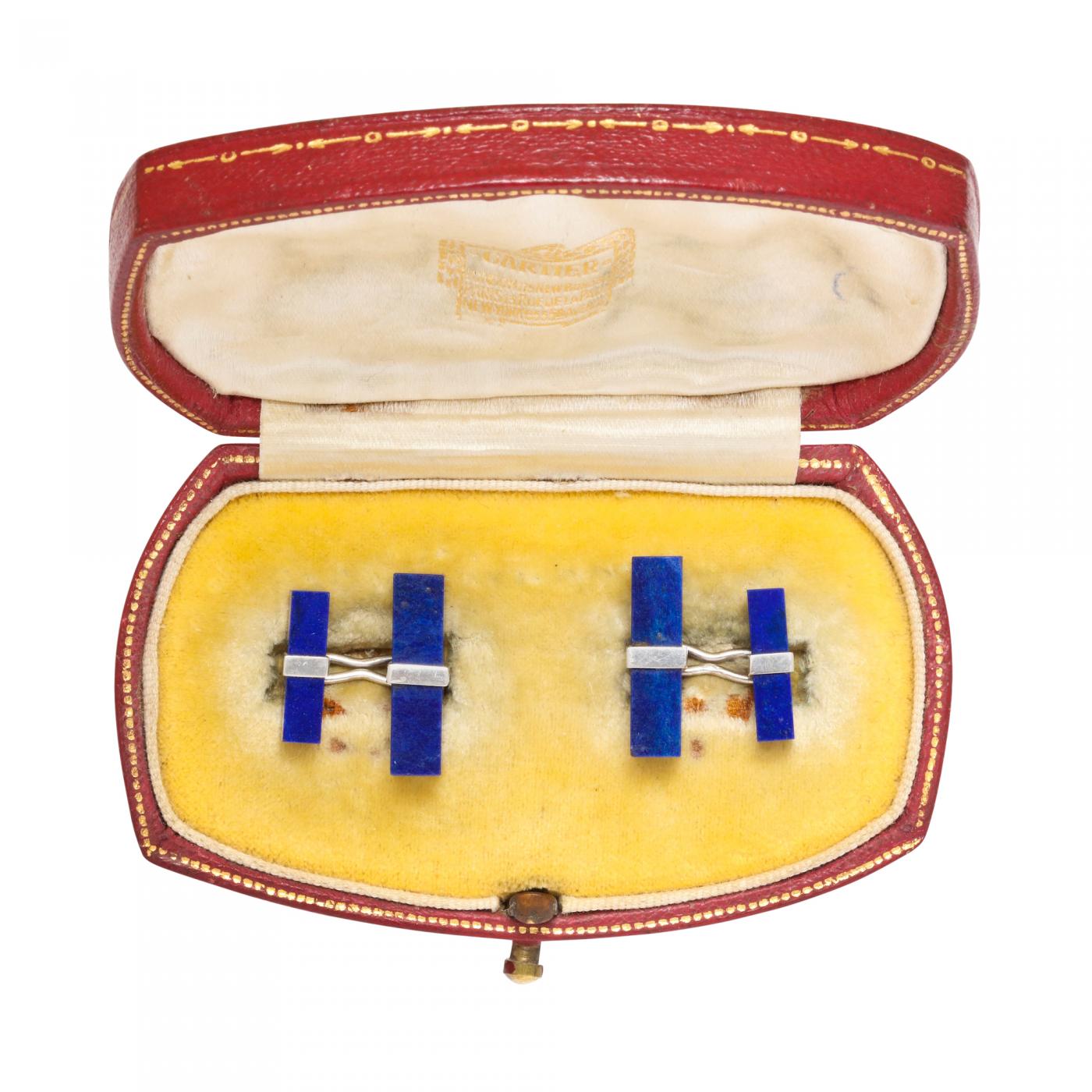 cartier lapis cufflinks