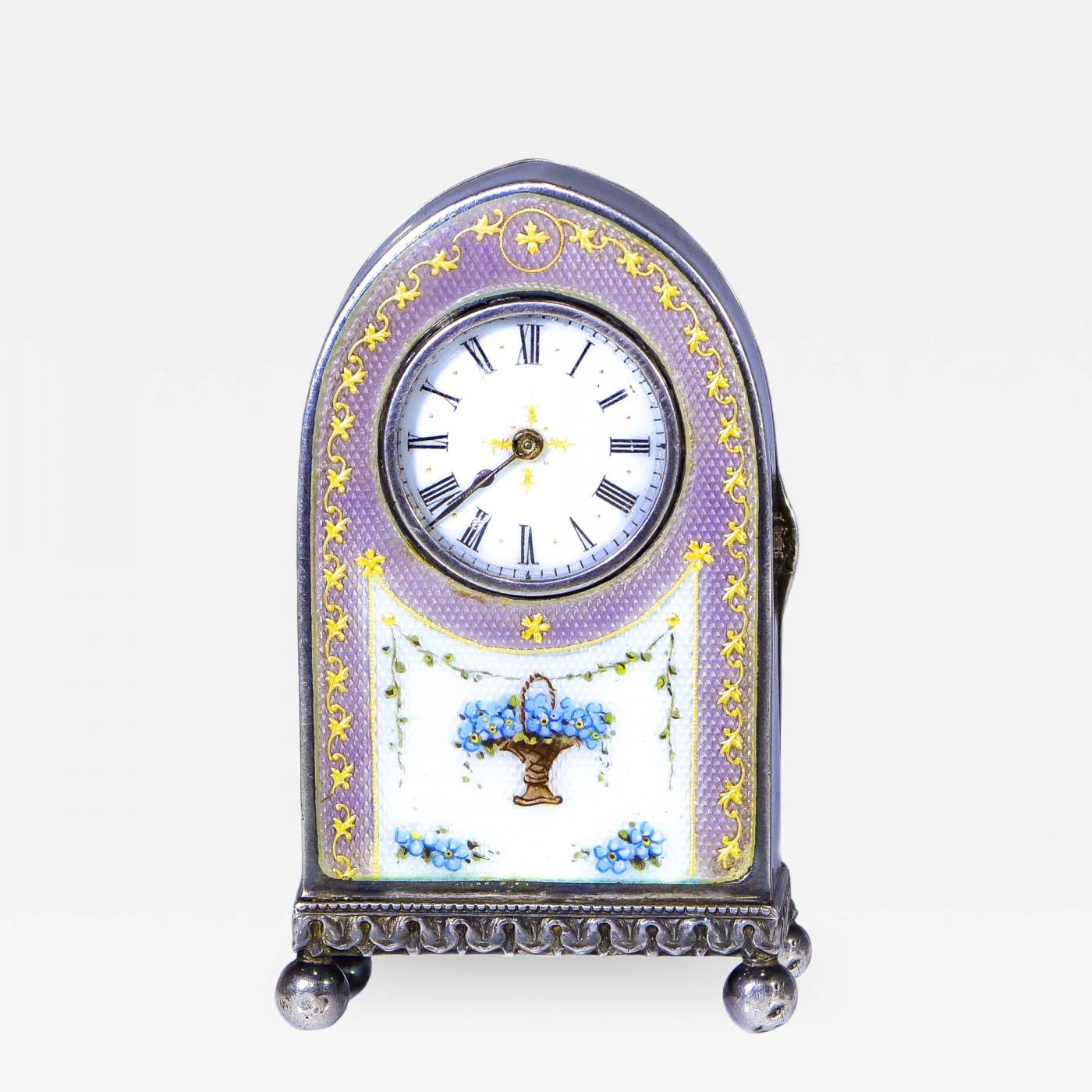 cartier enamel clock