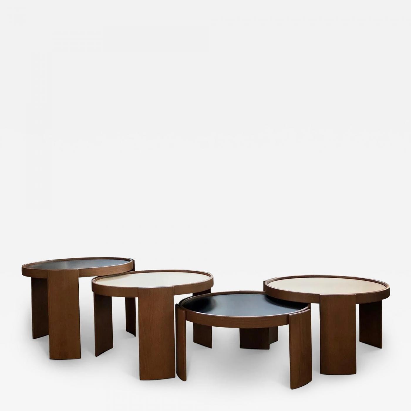 Cassina - GIANFRANCO FRATTINI NEST OF 4 TABLES IN STAINED WALNUT