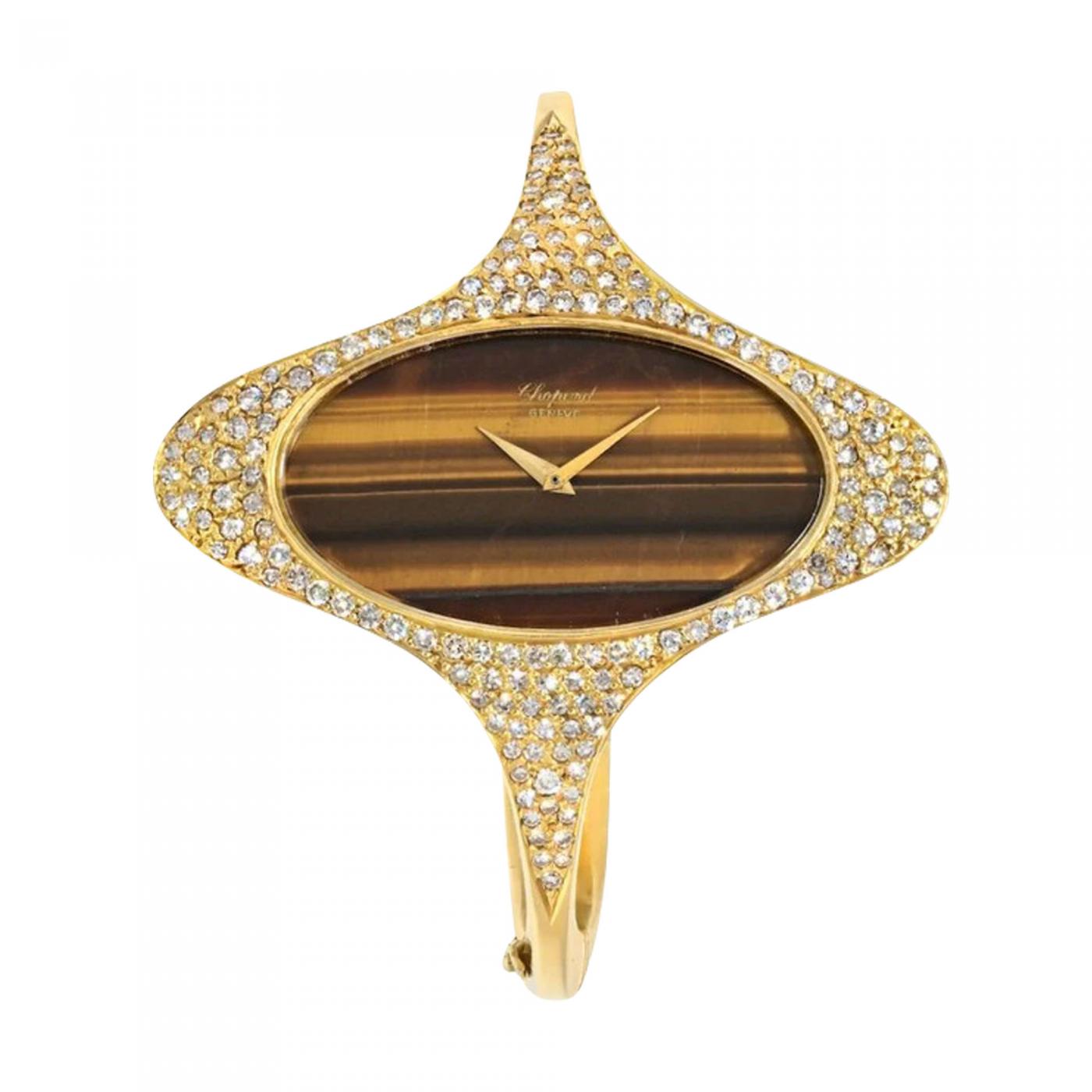 Chopard - CHOPARD 18K YELLOW GOLD 1970'S TIGER EYE AND 
