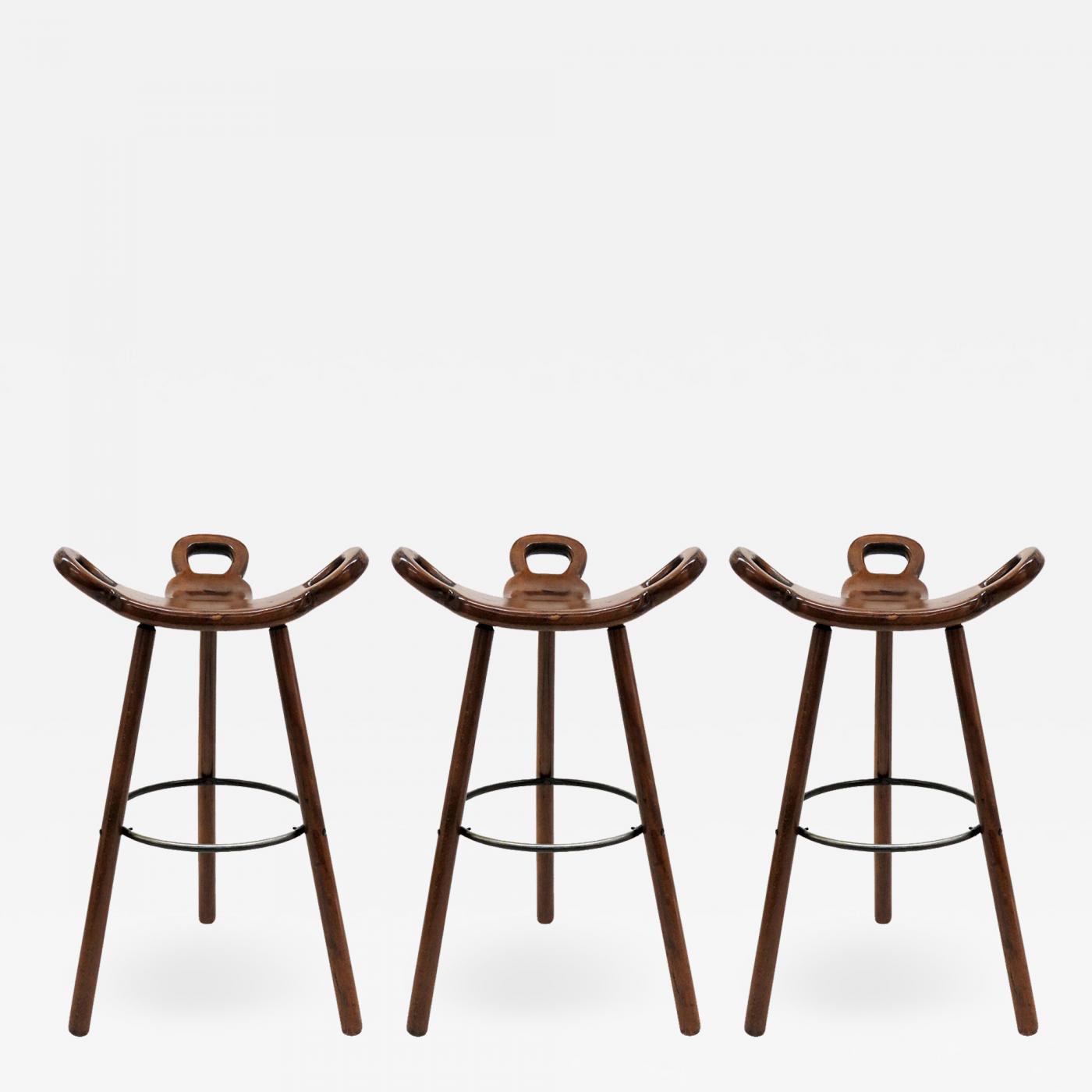 Confonorm Brutalist Marbella Bar Stools By 1970 Brutalist Marbella Bar Stools By Confonorm 1970
