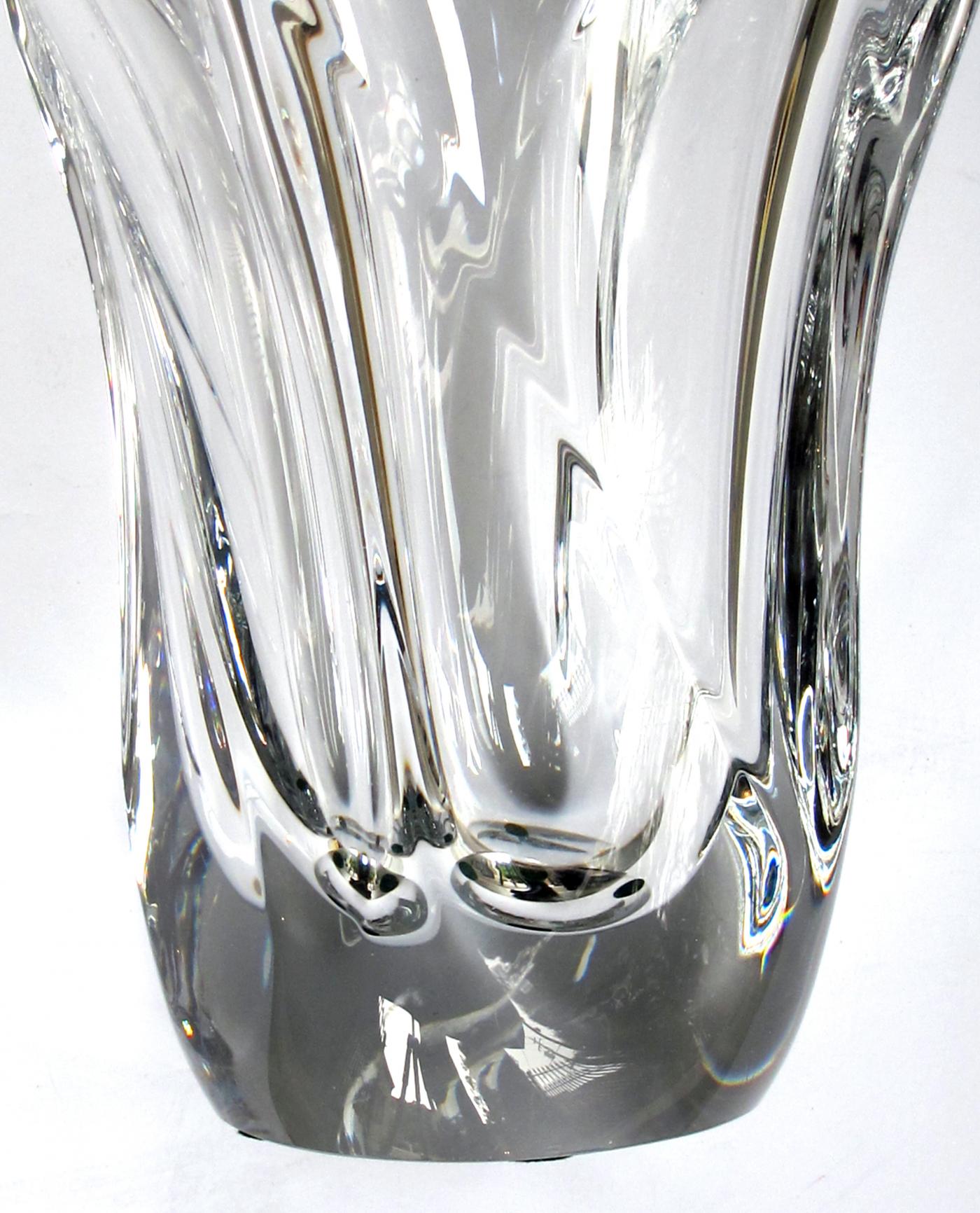 Daum An Impressively Large And Heavy French Daum Clear Crystal Vase C 1945 1950 8254