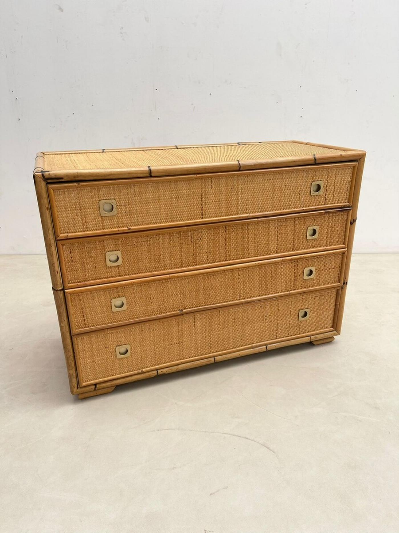 Del Vera Dal Vera Bamboo & Wicker Chest of Drawers