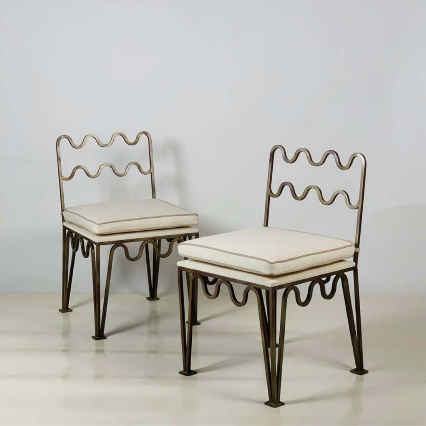 Design Frères Pair of Chic 'Méandre' Side Chairs by Design Frères