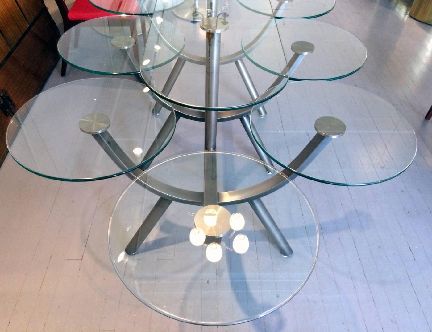  Design Institute America Glass And Steel Banquet Table By Design Institute Of America 114852 51934 