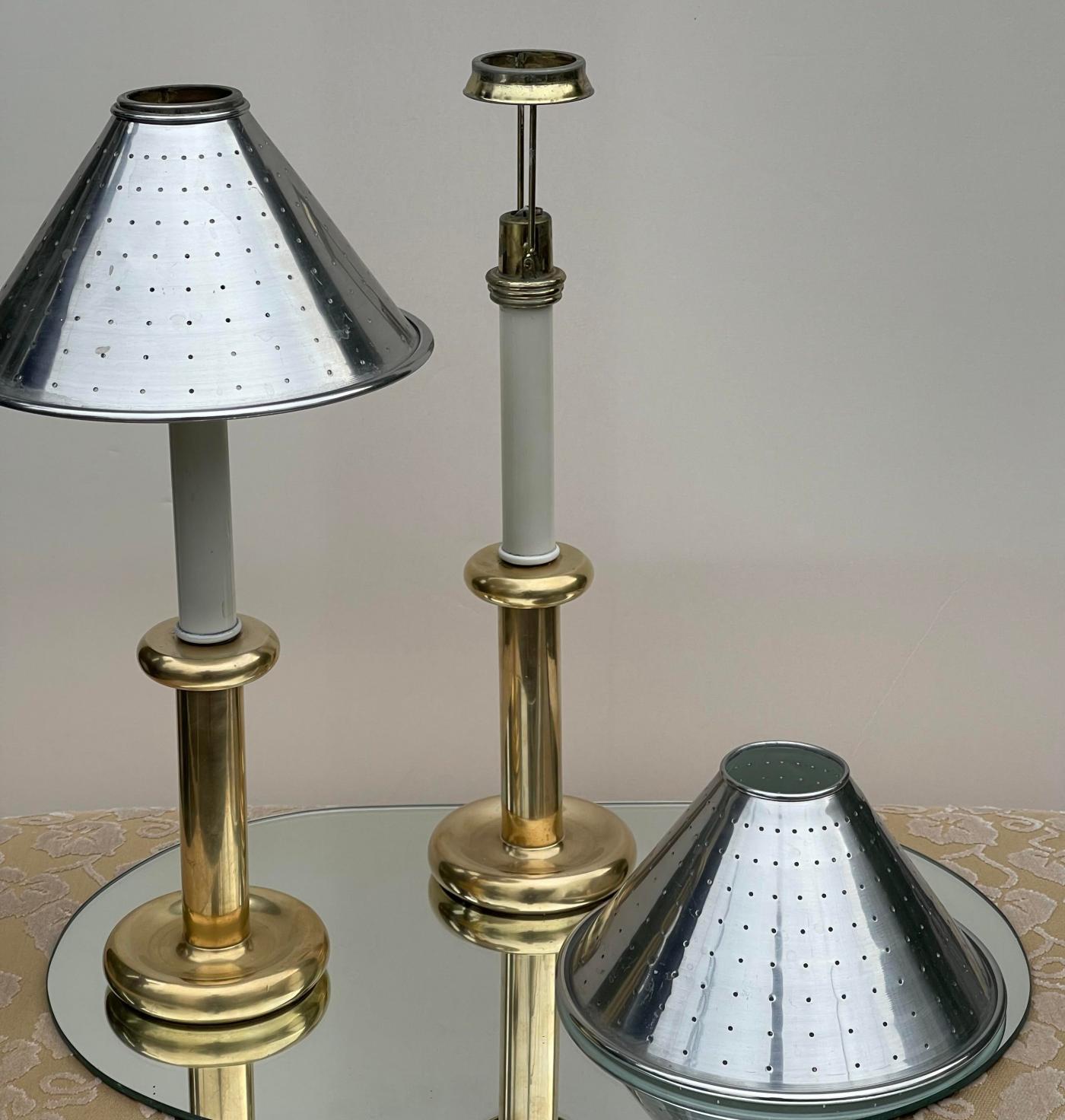 Donghia Rare Vintage Donghia Mixed Metal Candle Lamps