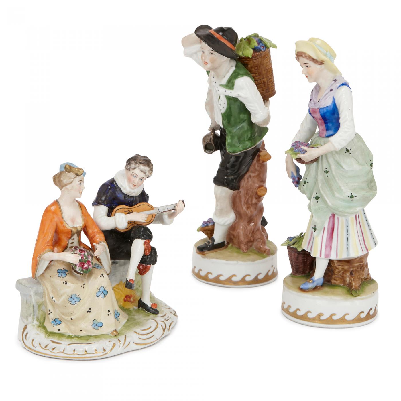 Dresden Porcelain - Set of twelve Dresden porcelain figures and groups