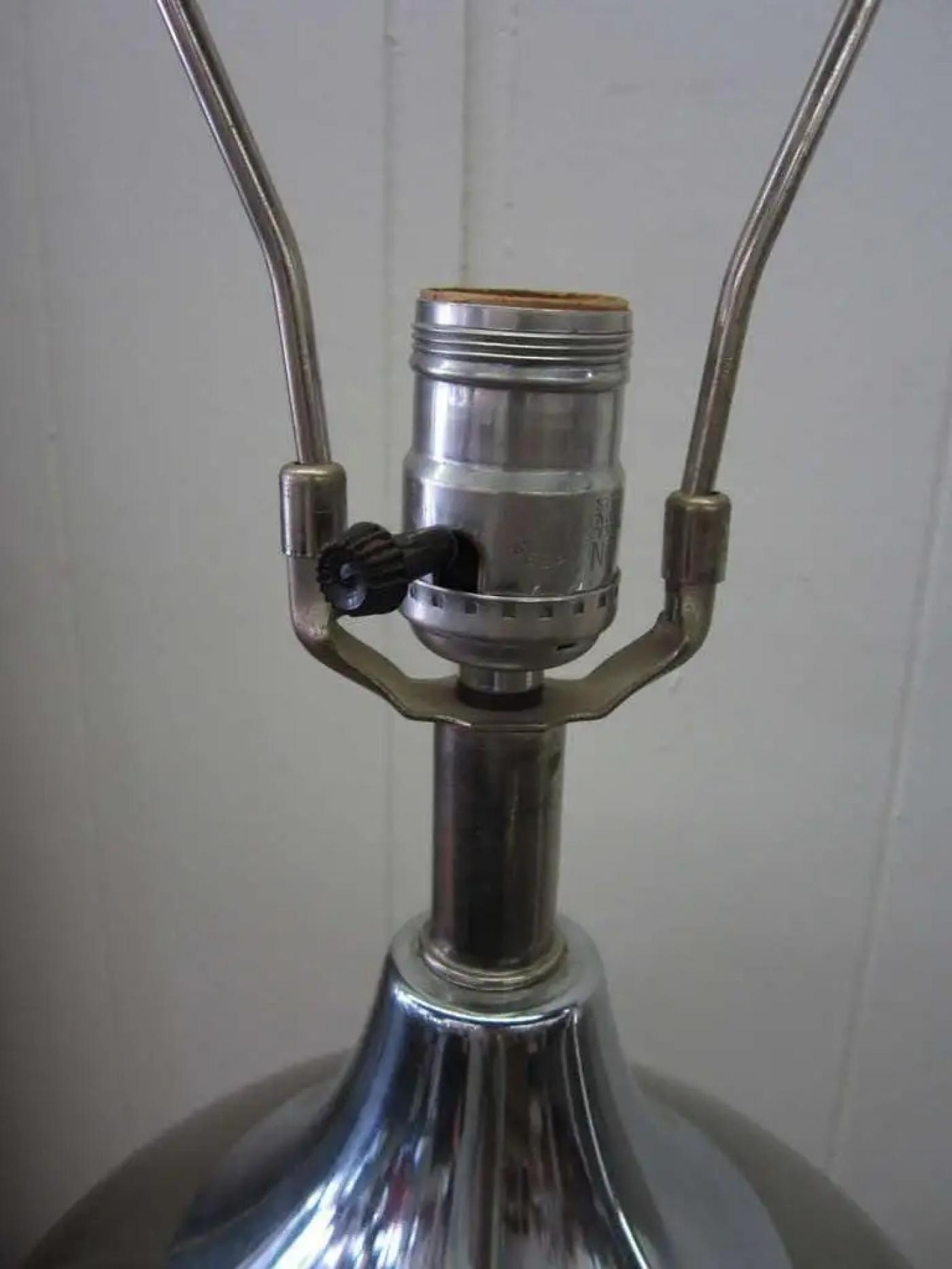 Fantasia Light Sexy Pair Of 1970's Chrome Fiber Optic Globe Lamps Mid