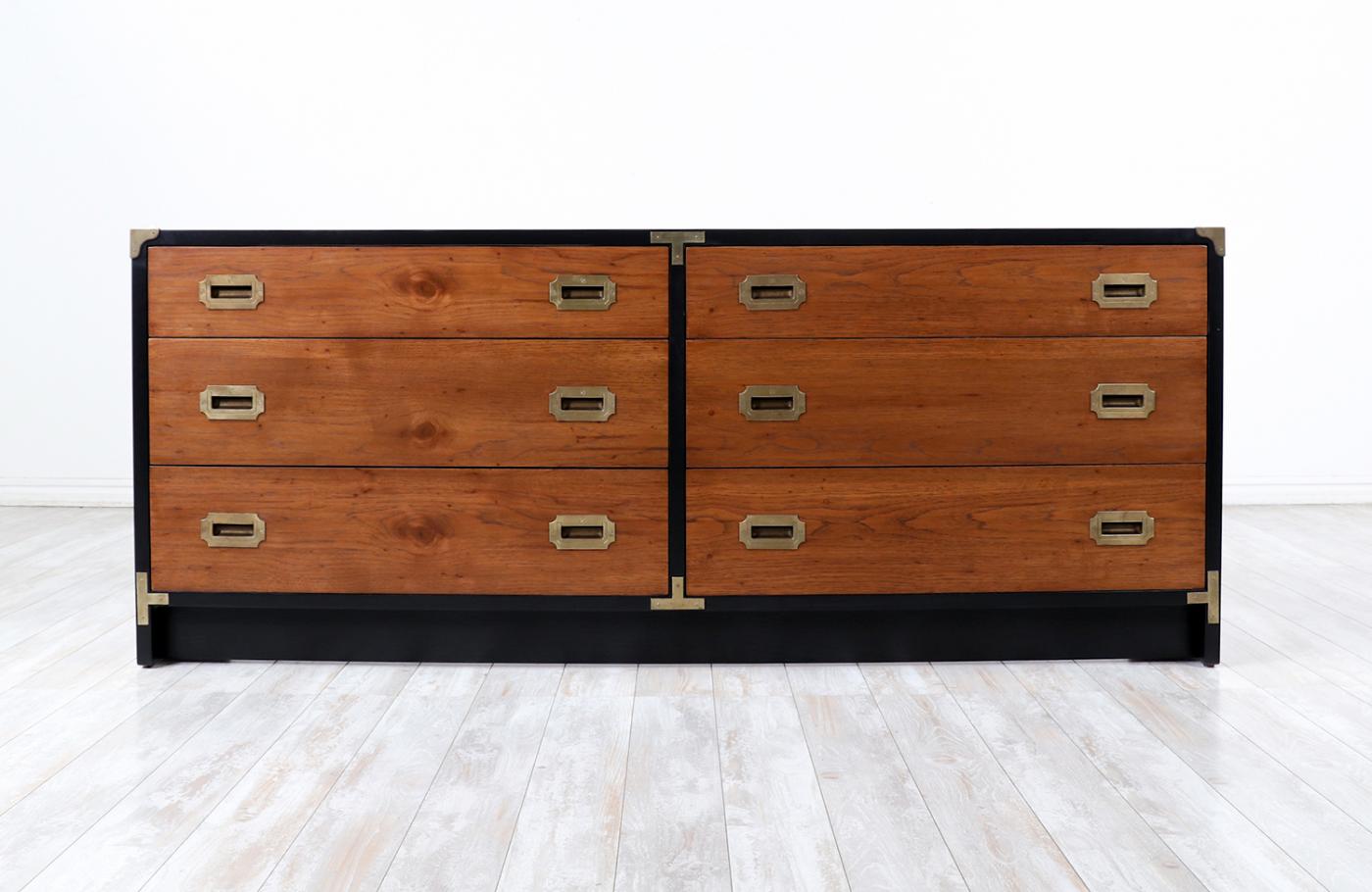 Glenn of California MidCentury Modern Dresser with Brass Accents by