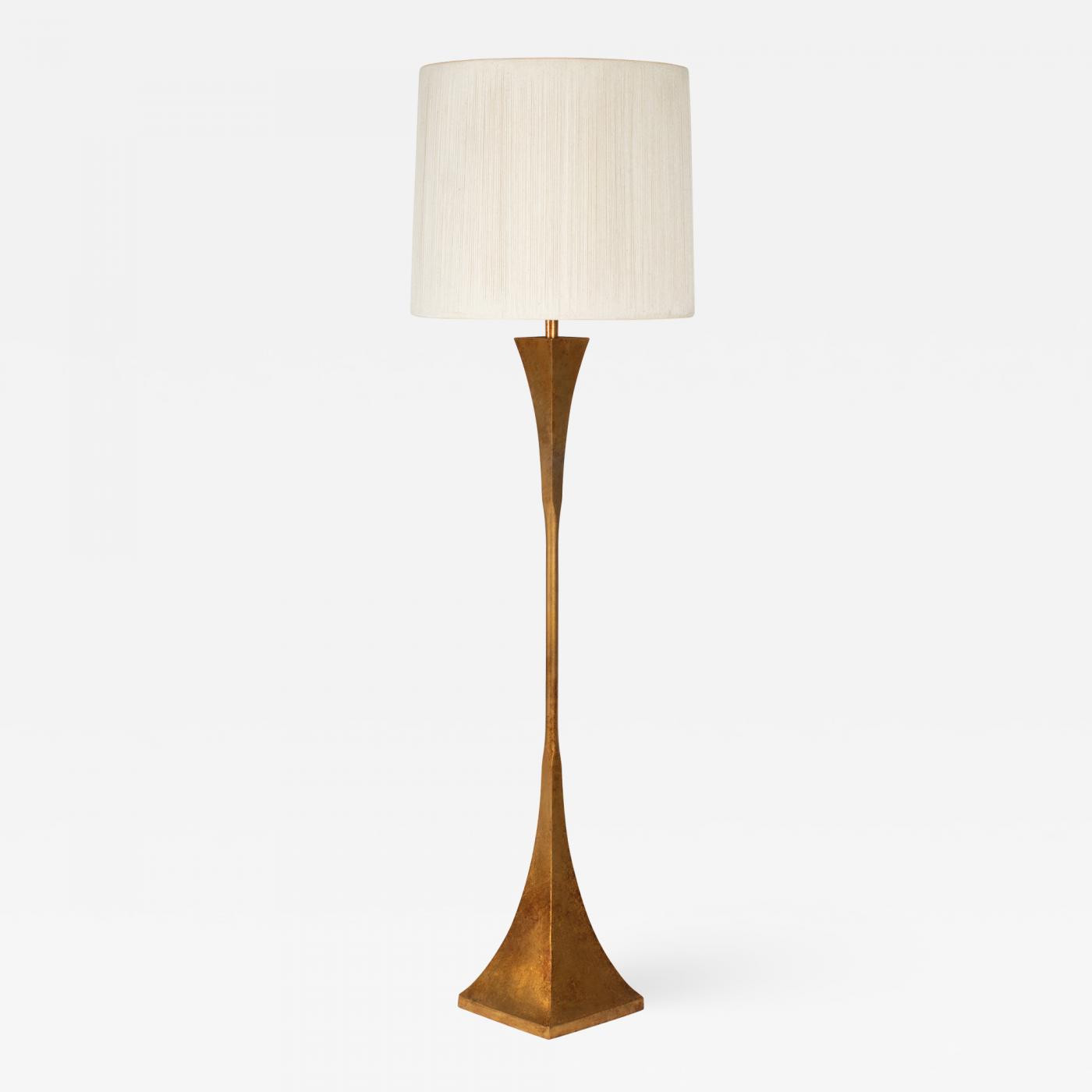 Hansen Lighting Co Sculptural Gilt Floor Lamp By Stuart Ross James For Circa 1960s