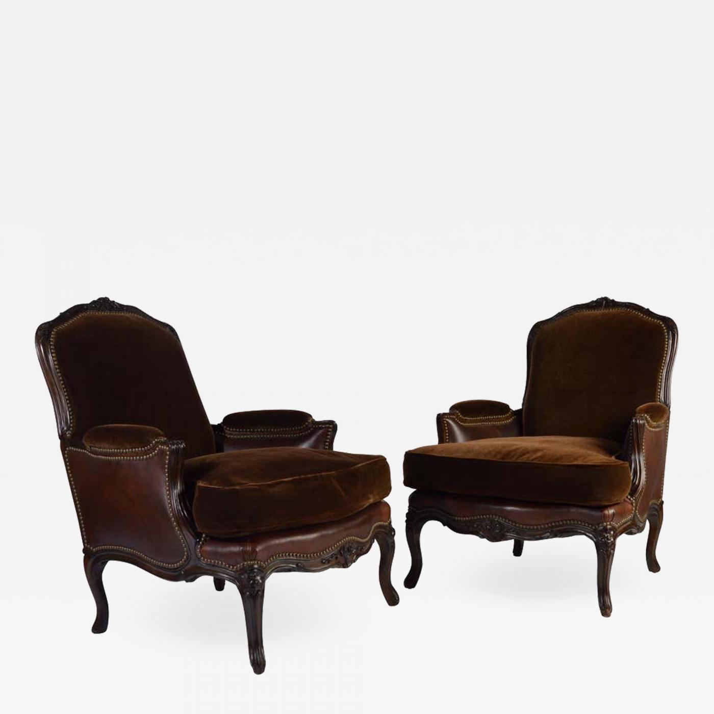 Henredon Furniture Bergère Louis Xv, Henredon Leather Chair