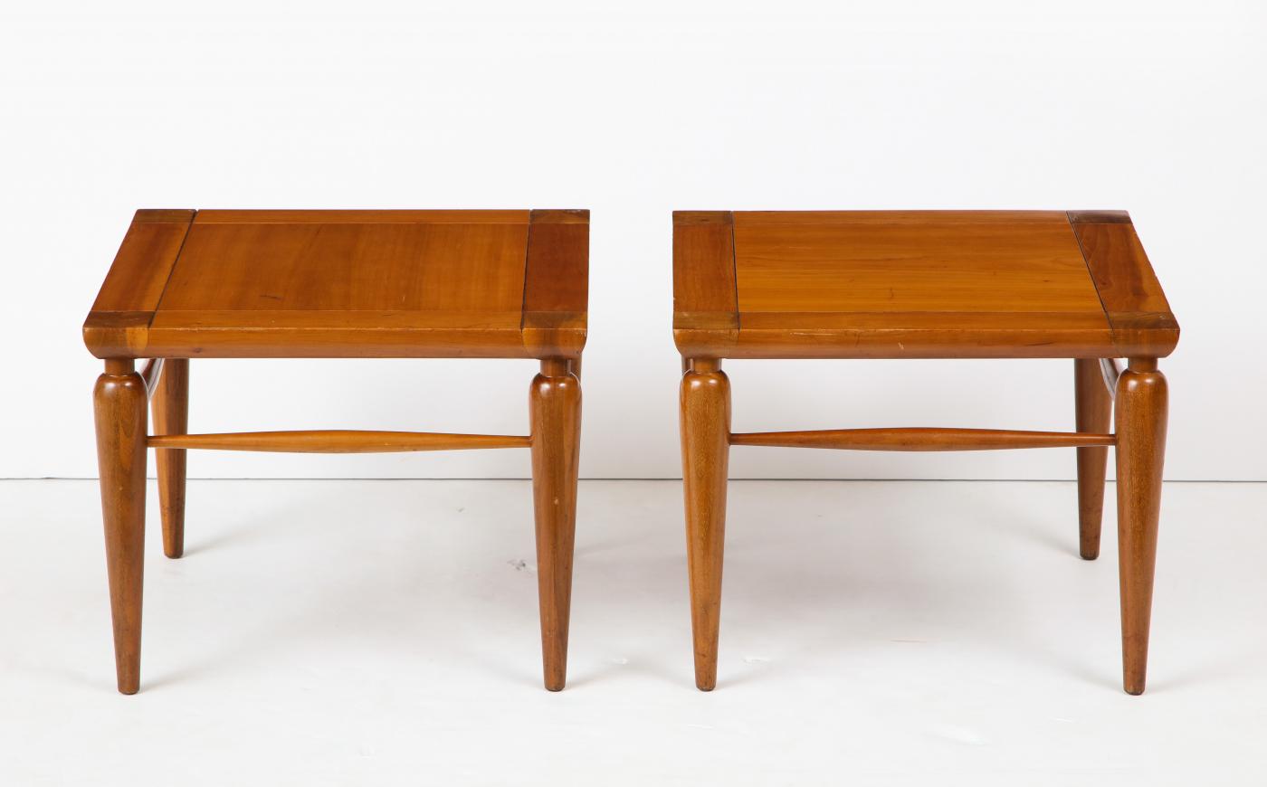 Henredon Furniture Pair of MidCentury Heritage Henredon Walnut Tables