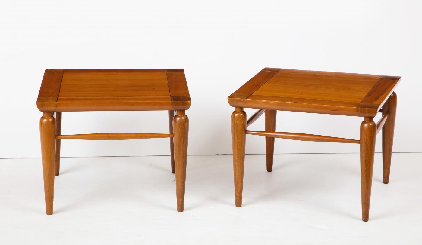 Henredon Furniture Pair of MidCentury Heritage Henredon Walnut Tables