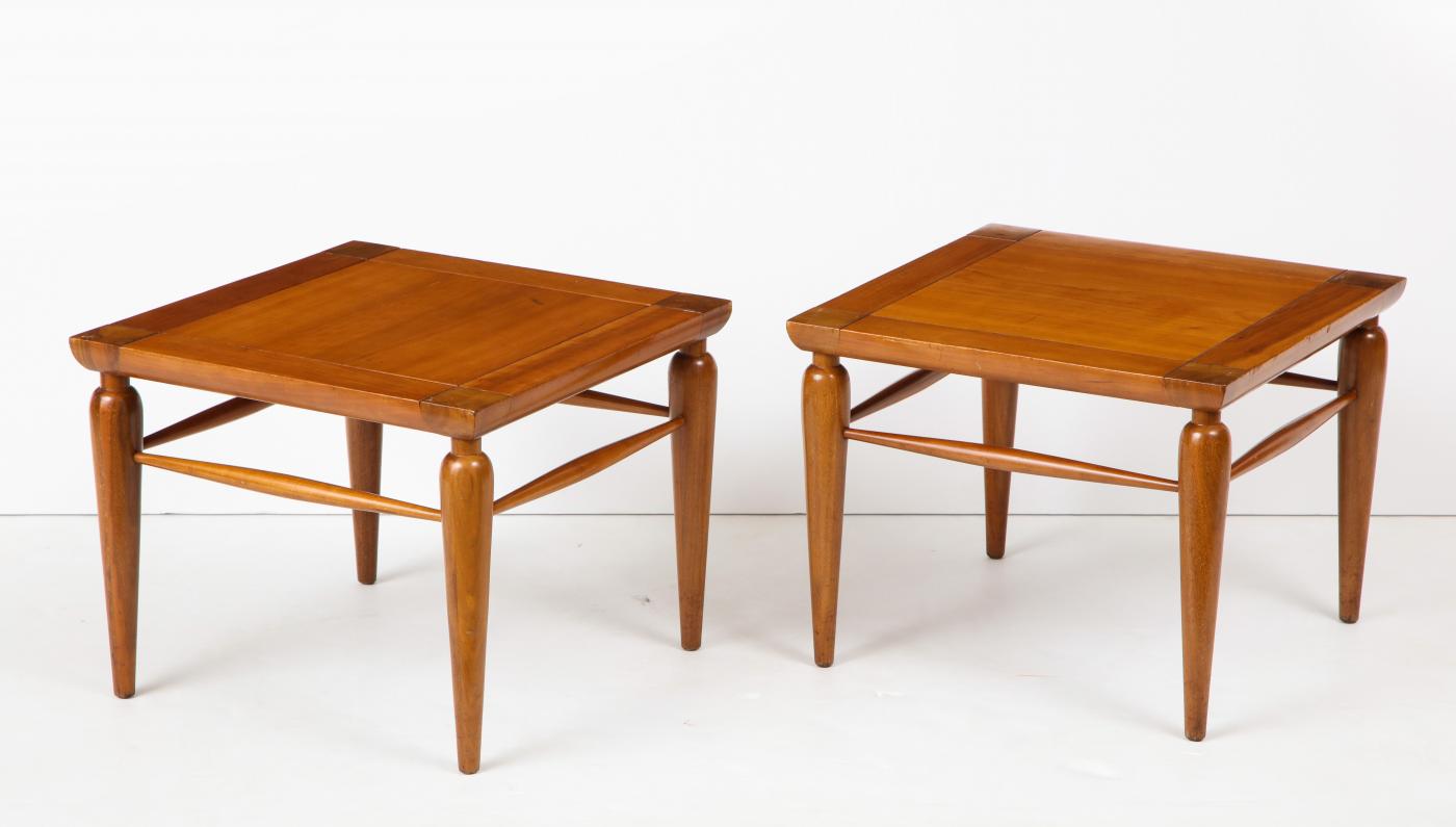 Henredon Furniture Pair of MidCentury Heritage Henredon Walnut Tables