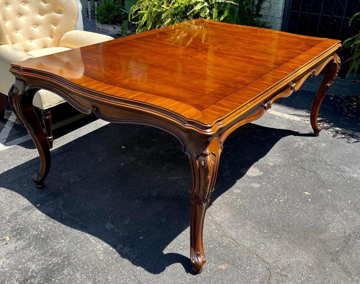 Karges Furniture Karges French Provincial Mahogany & Walnut Extension Dining Table