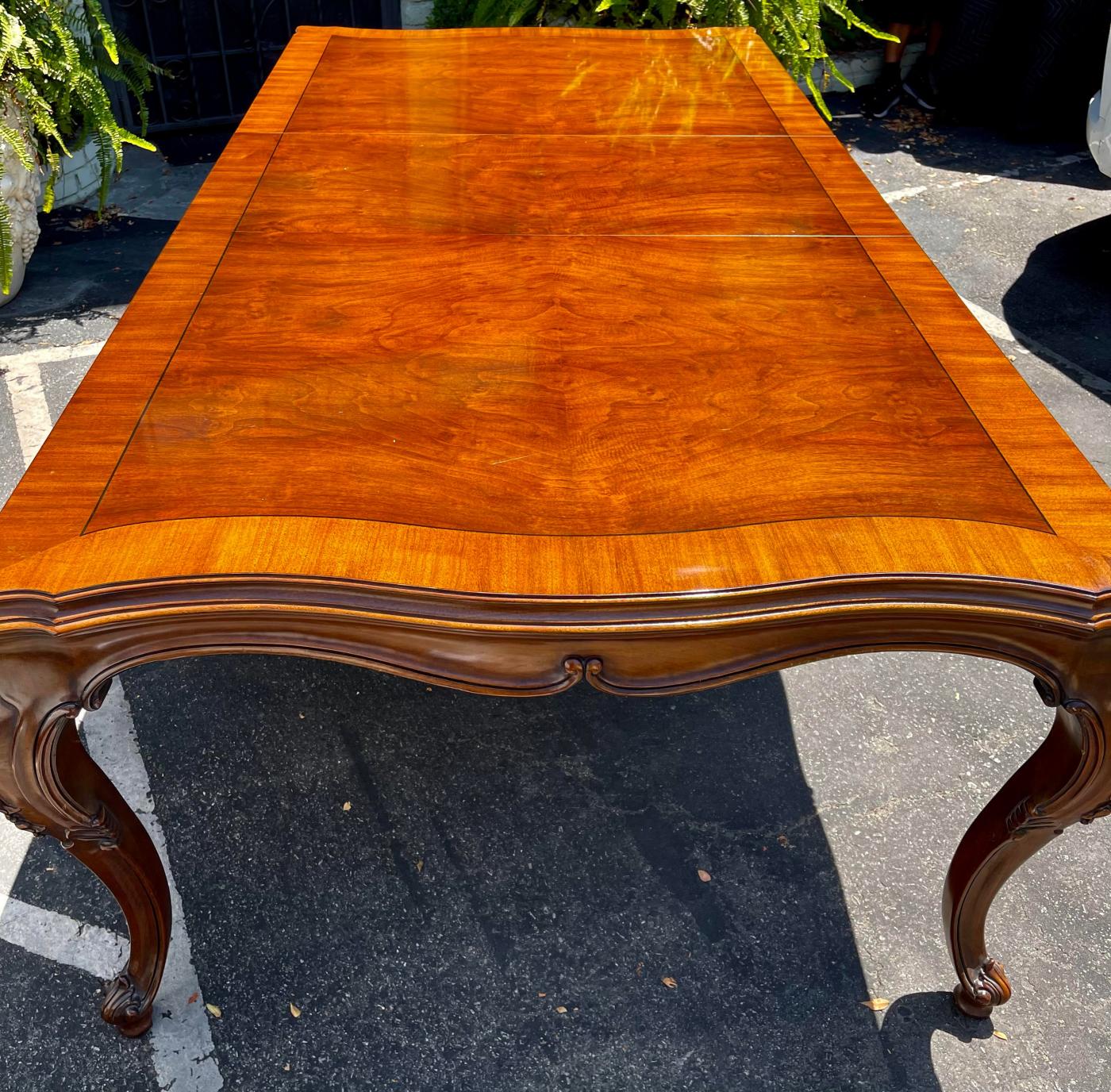 Karges Furniture Karges French Provincial Mahogany & Walnut Extension Dining Table