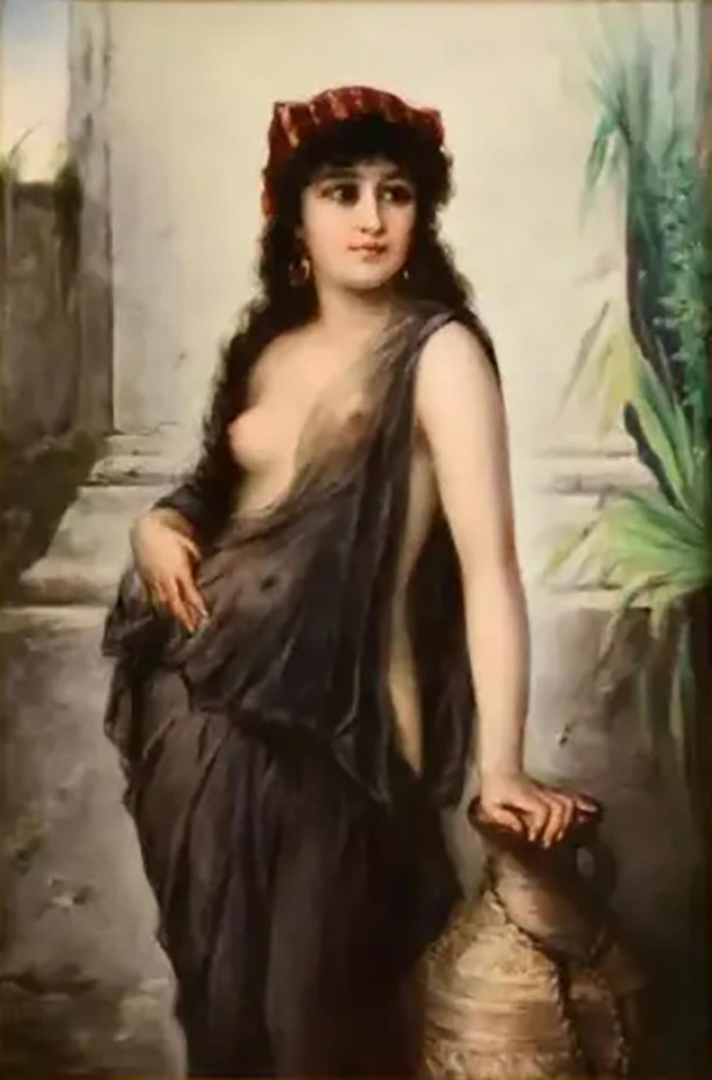 Konigliche Porzellan Manufaktur (KPM) - KPM Oil Painting Of An Exotic Nude  Persian Beauty