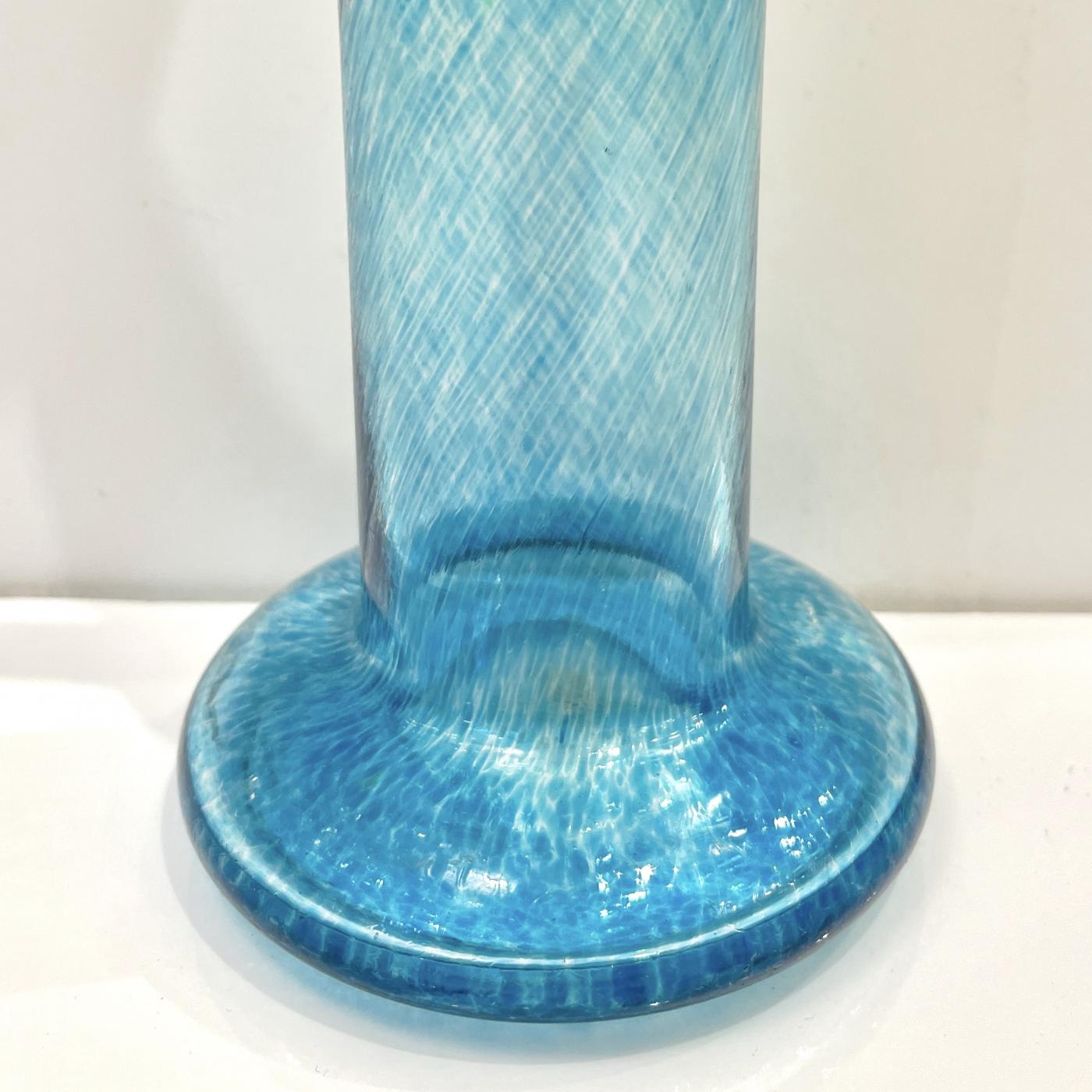 Kosta Boda Ab 1970s Bertil Vallien Swedish Blue Green Yellow Art Glass Vase For Kosta Boda 9160