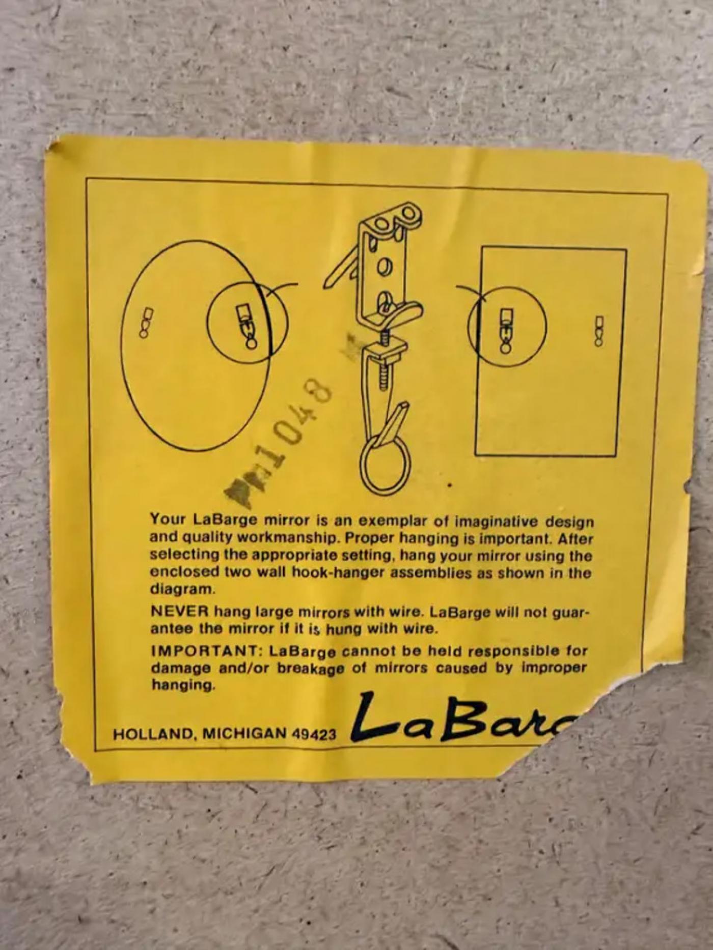 La Barge La Barge Square Eglomise Wall Mirror with Chinoiserie