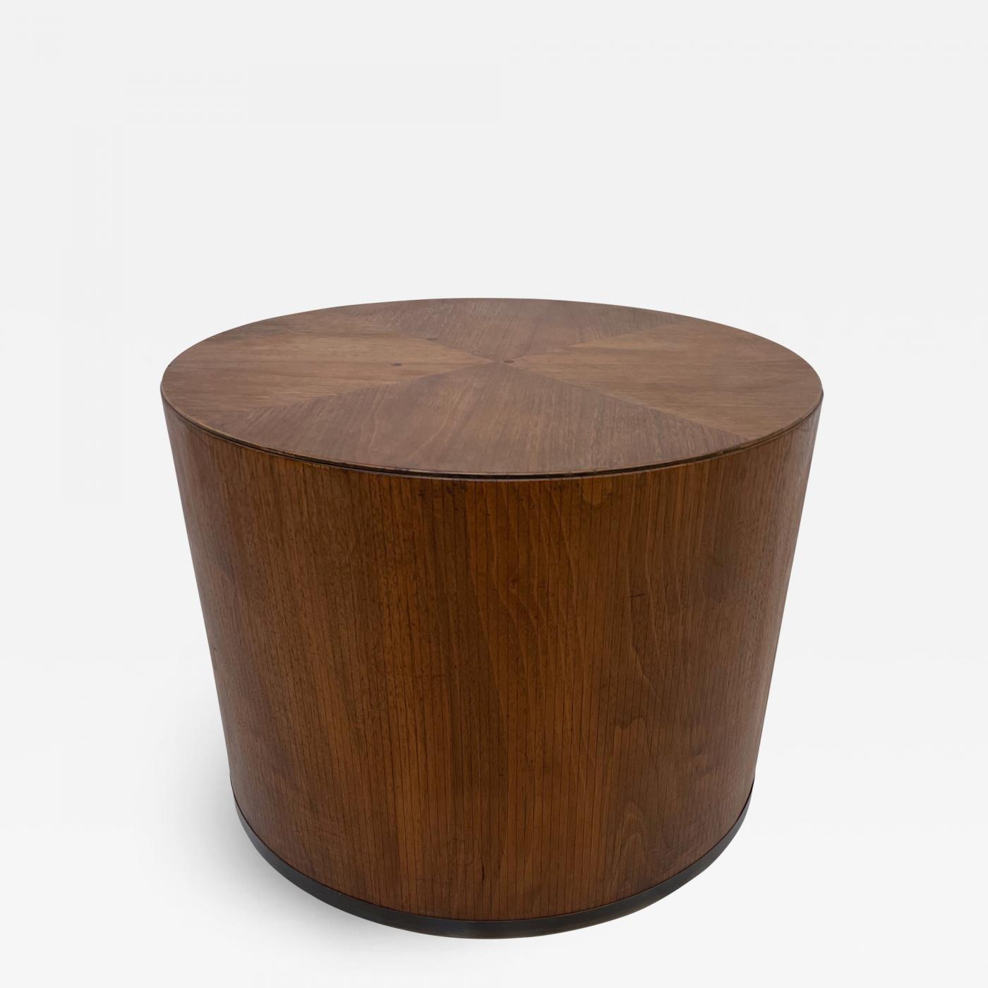 wooden cylinder side table