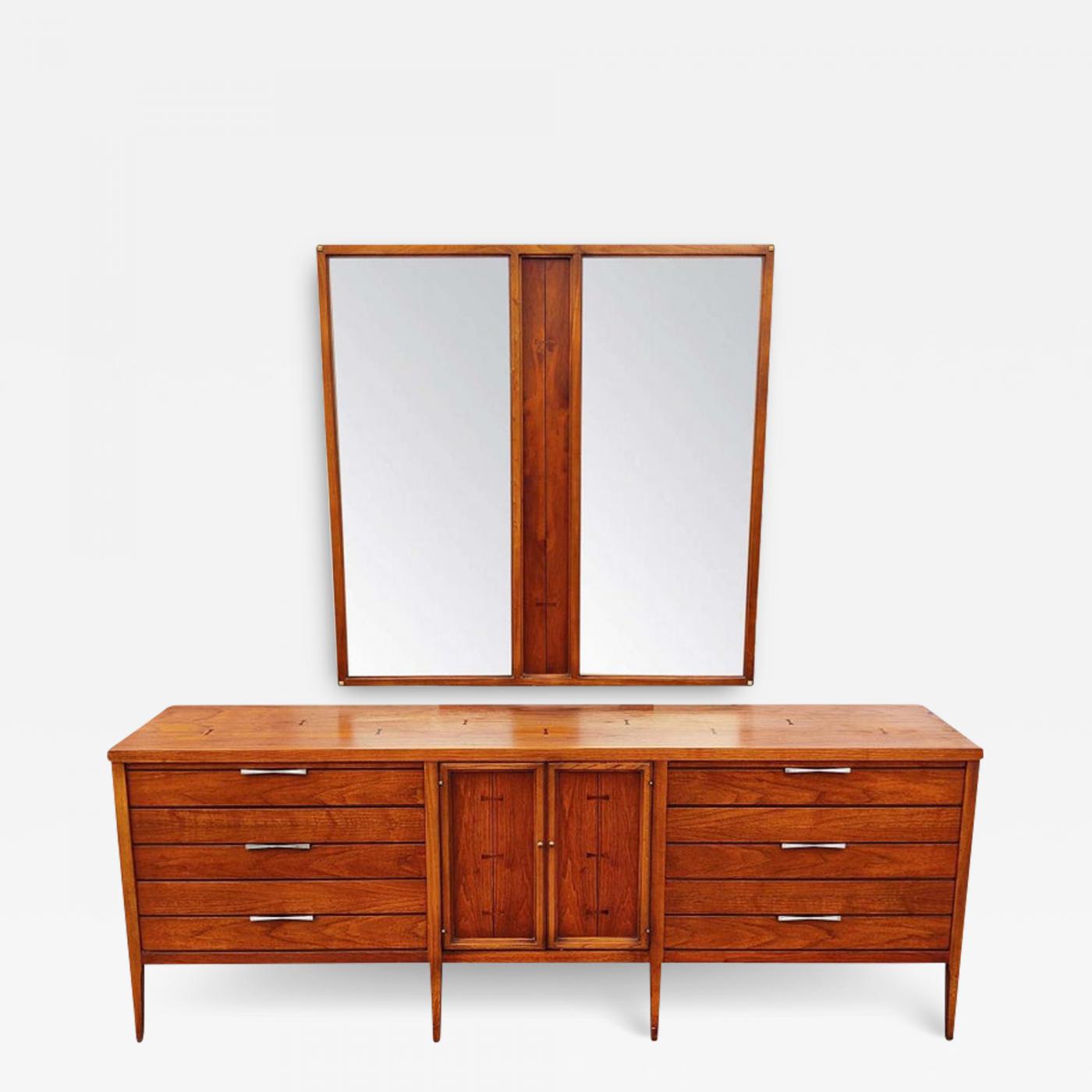 Lane Furniture - Paul McCobb Style Lane Tuxedo Dresser Cabinet Credenza  Walnut & Rosewood MCM Era