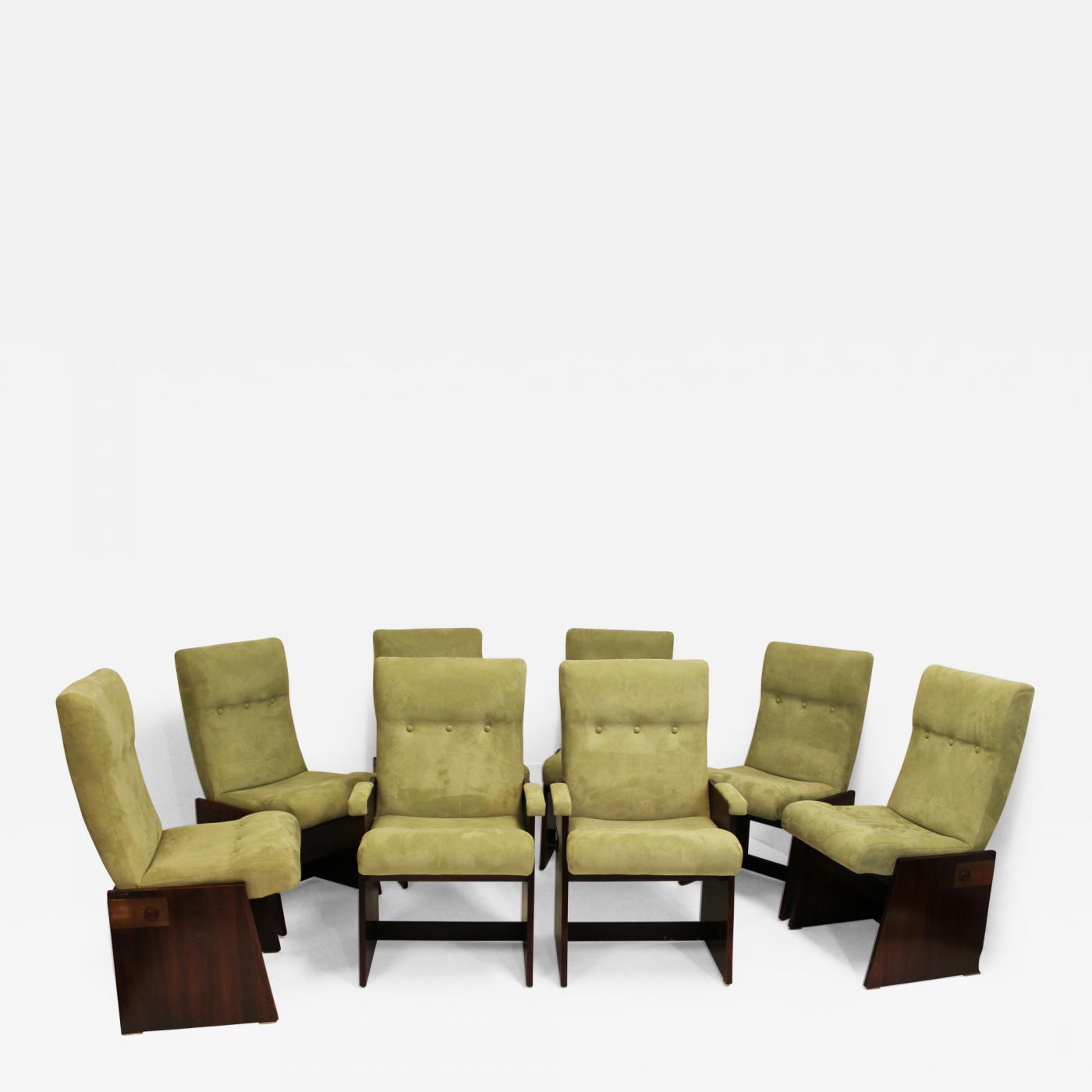 Lane Furniture Set Of Eight Lane Brutalist Style Dining Chairs