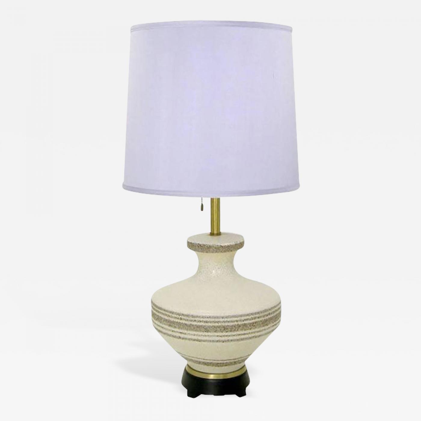 Lightolier Hand Thrown Stippled Glaze And Striped Listings Furniture Lighting Table Lamps