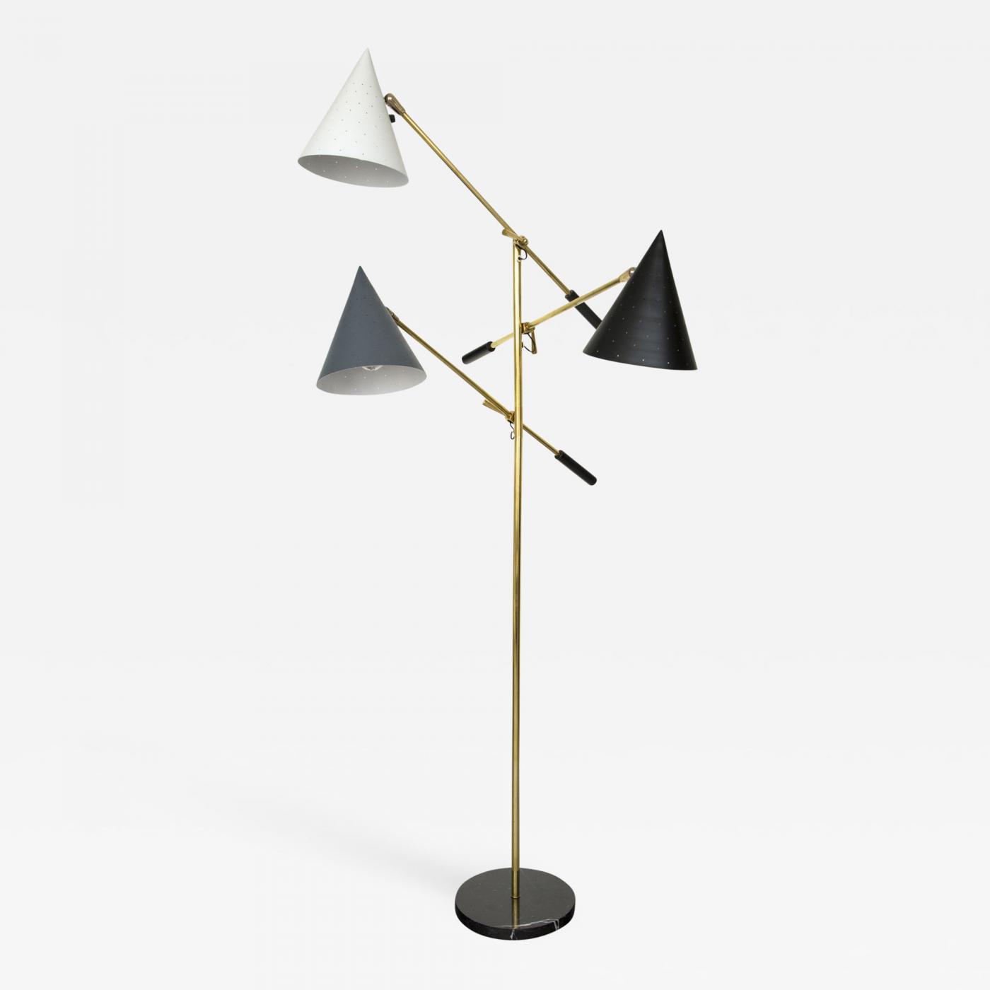 Lightolier Vintage Three Arm Floor Lamp
