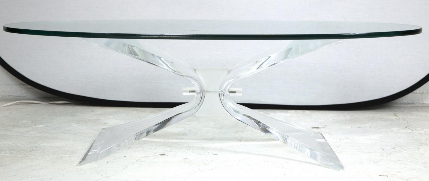 Lion in Frost - Lion in Frost Lucite Butterfly Coffee Table