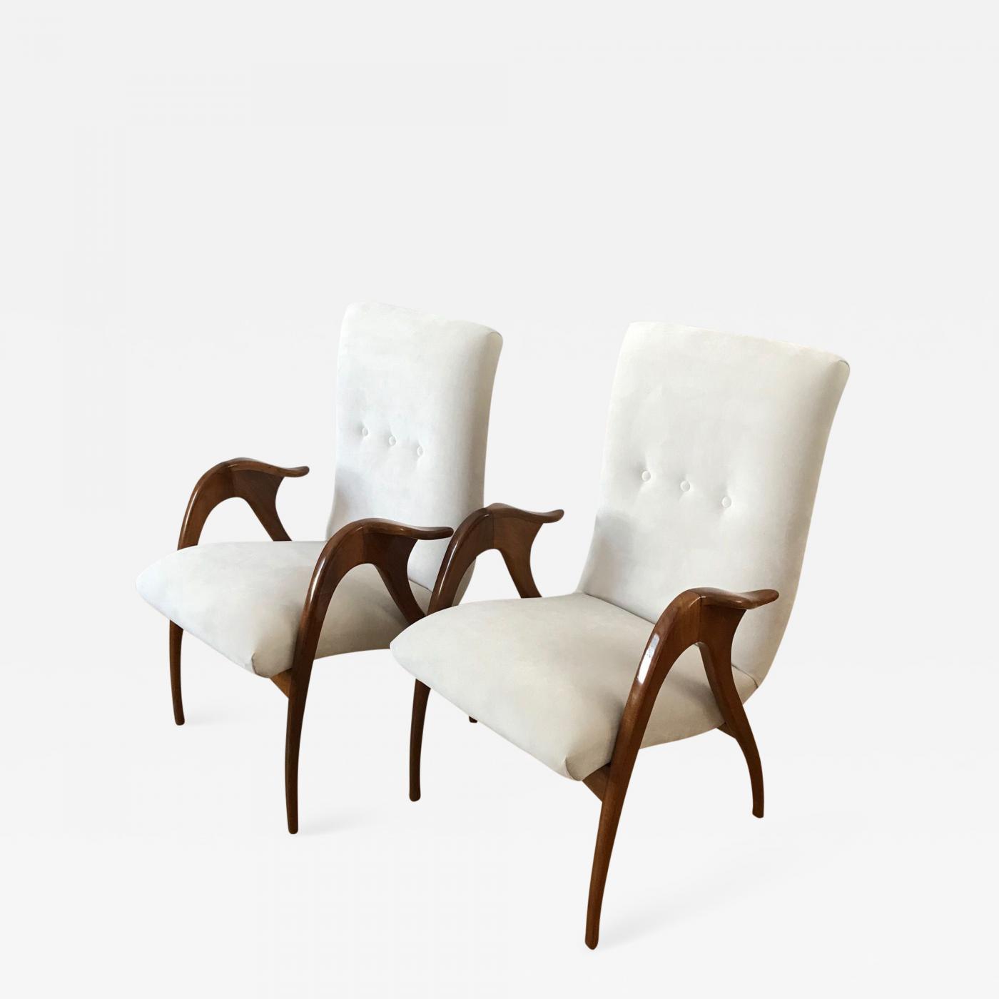 Set of 6 Italian Mid-Century Malatesta & Maison Armchairs