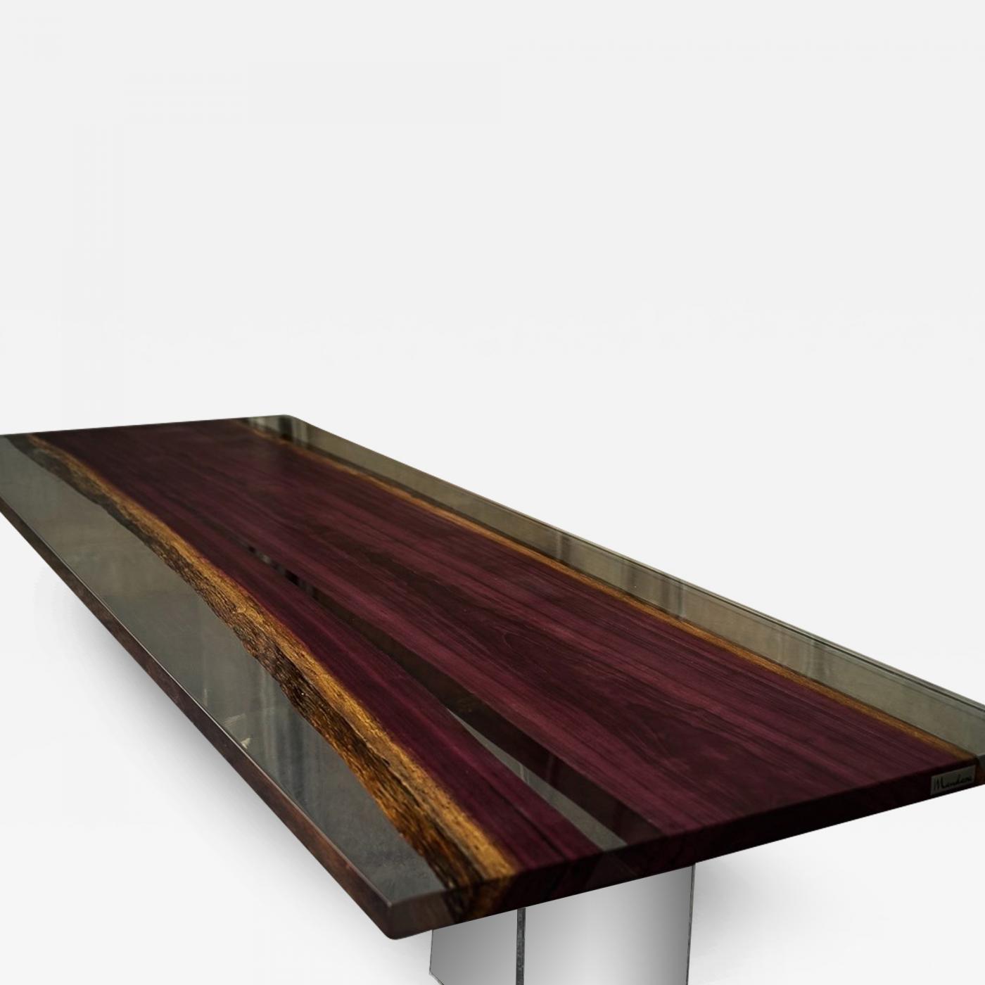 Mandara Furniture Brazilian Purpleheart Resin Sided Top