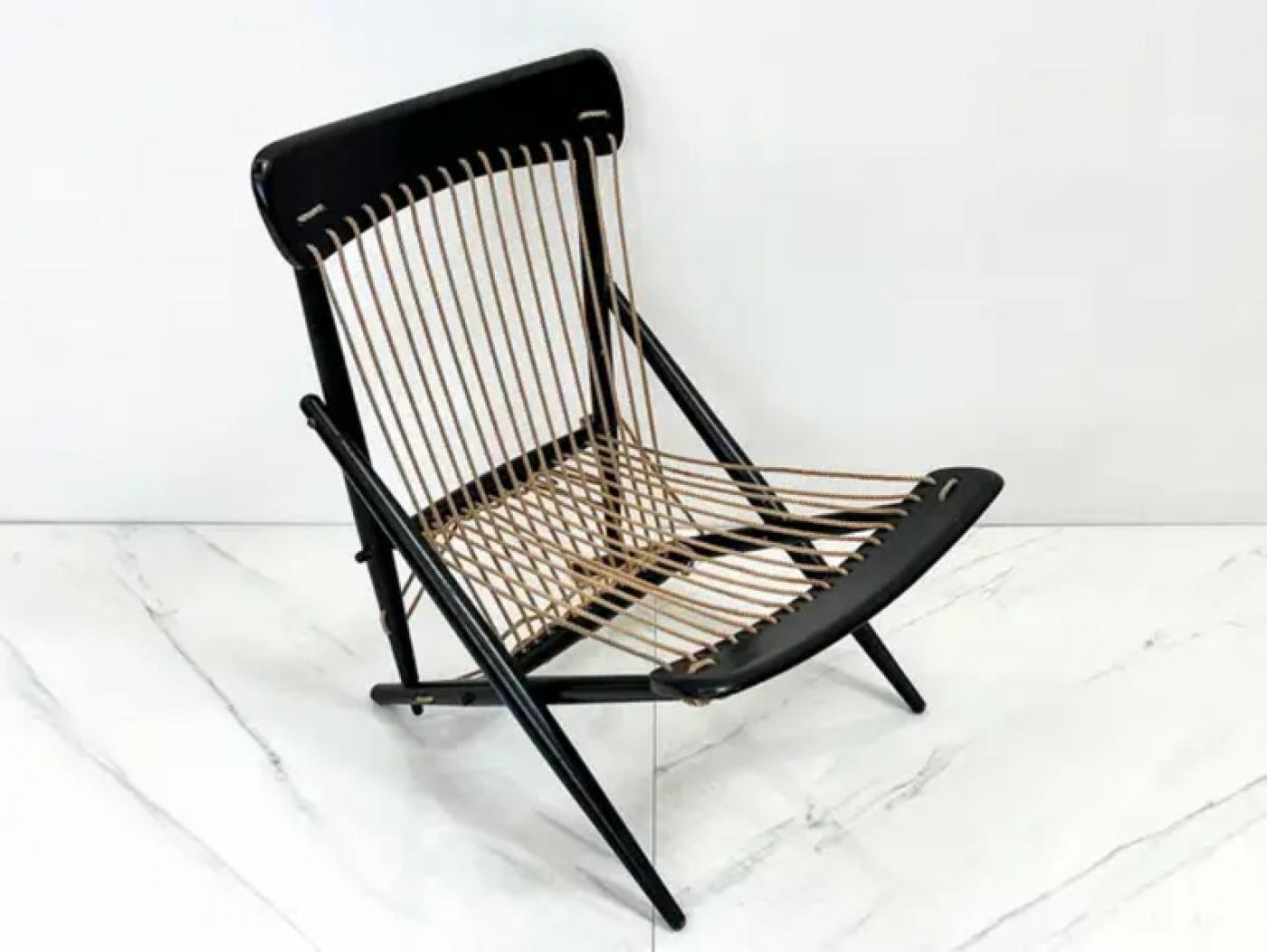 Maruni Studio Original Maruni Rope Chair, Hiroshima, Japan, 1950s