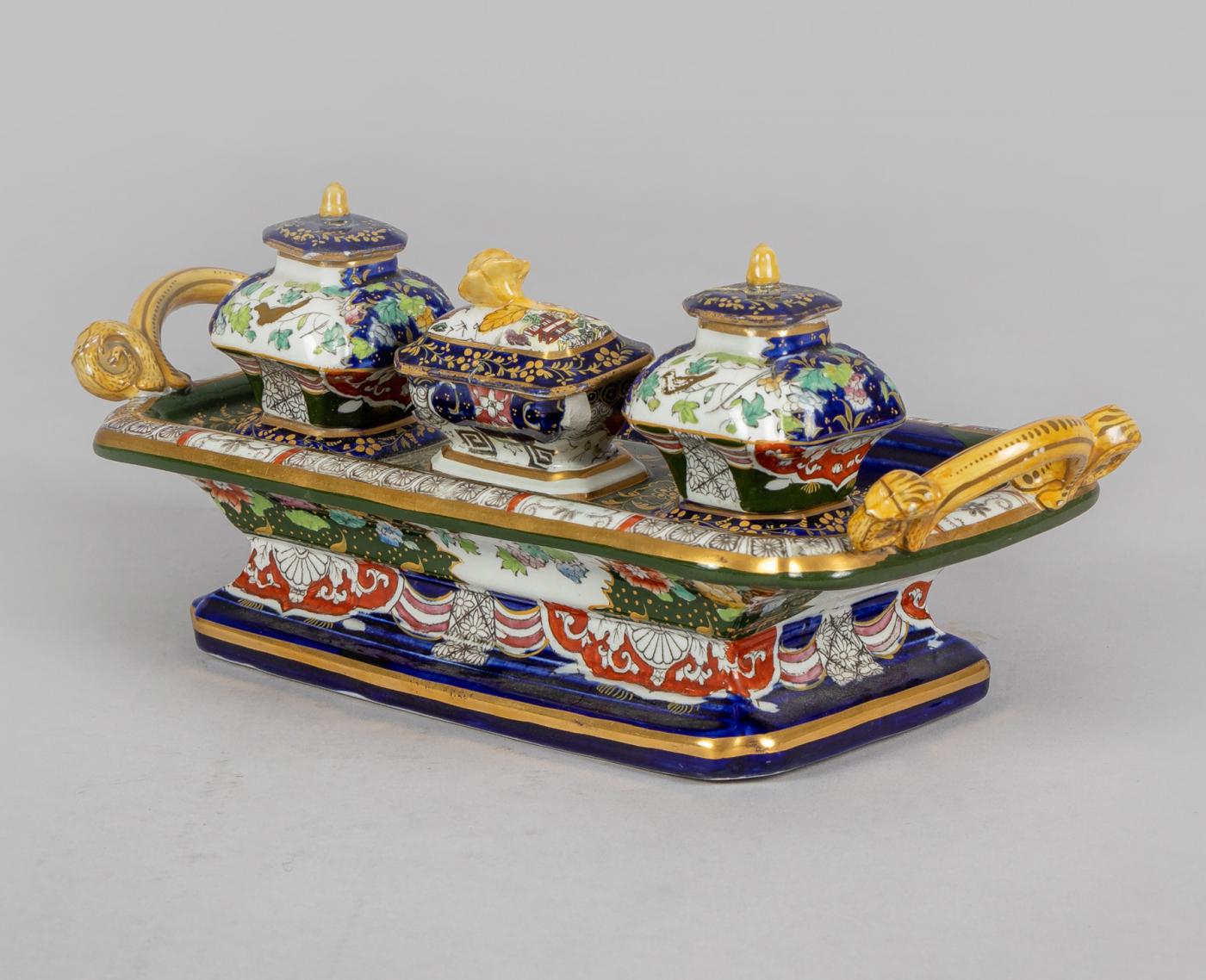 Mason's Mason's Ironstone China Inkstand, Circa 1830
