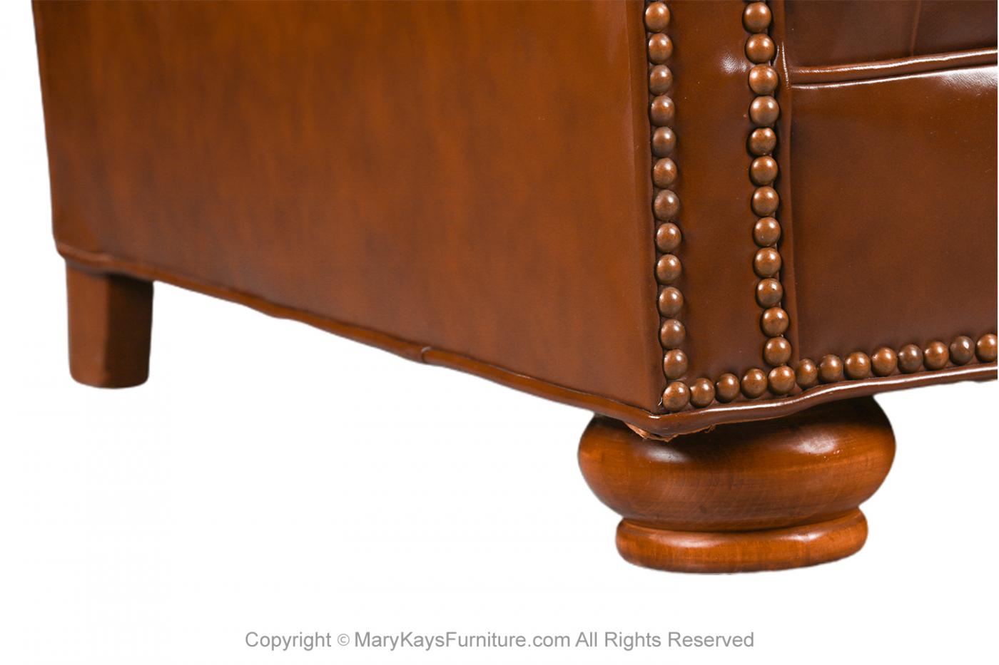 North Hickory Furniture Company Vintage Chesterfield Style Brown