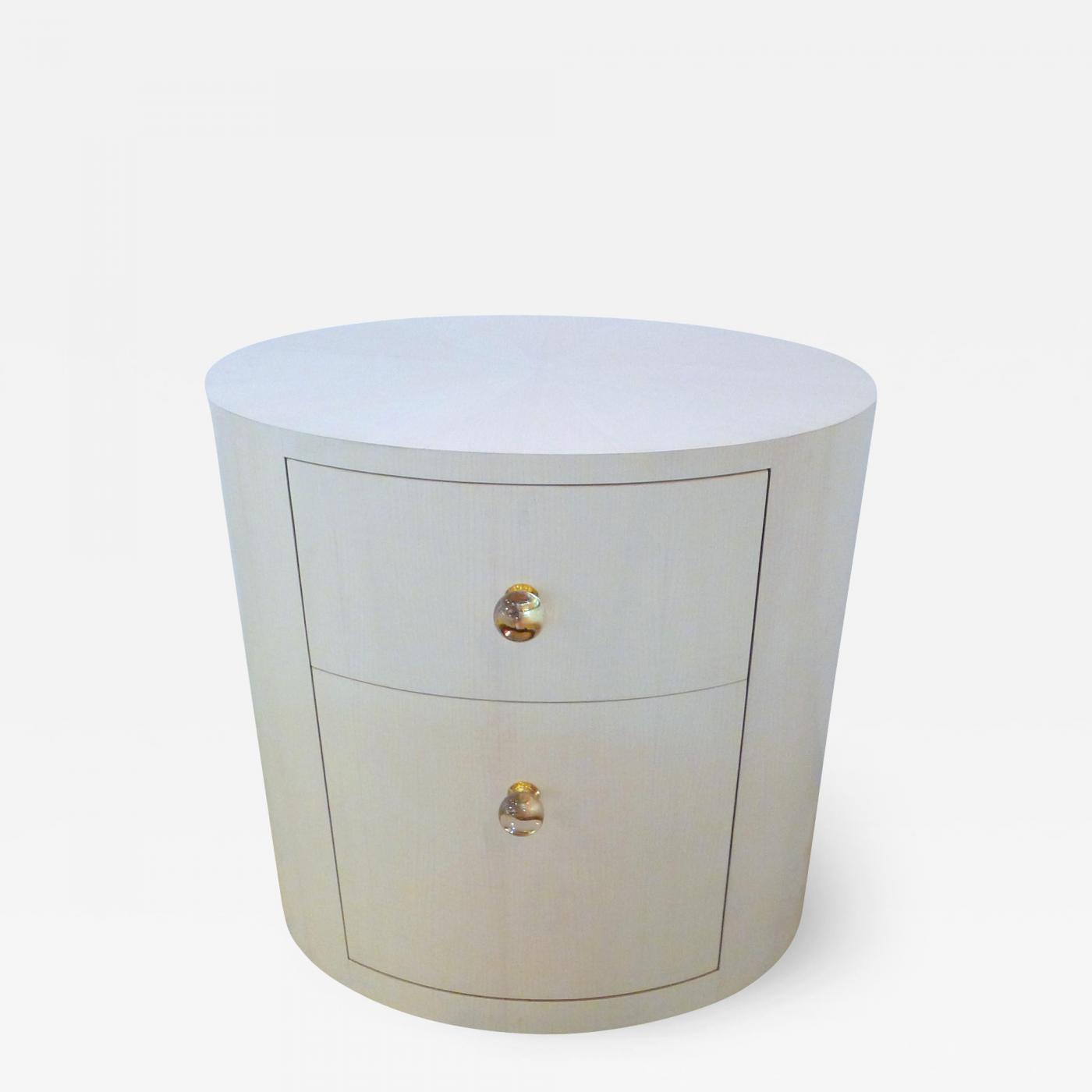 Paul Marra Design Italian Inspired 1970s Style Oval Nightstand