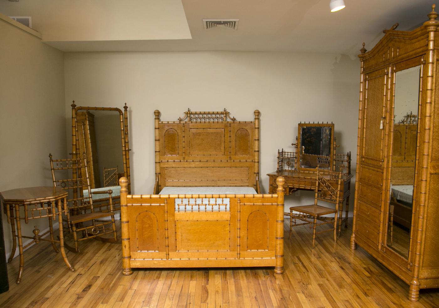 R.J. Horner & Co. Aesthetic Movement Faux Bamboo Rocking Chair