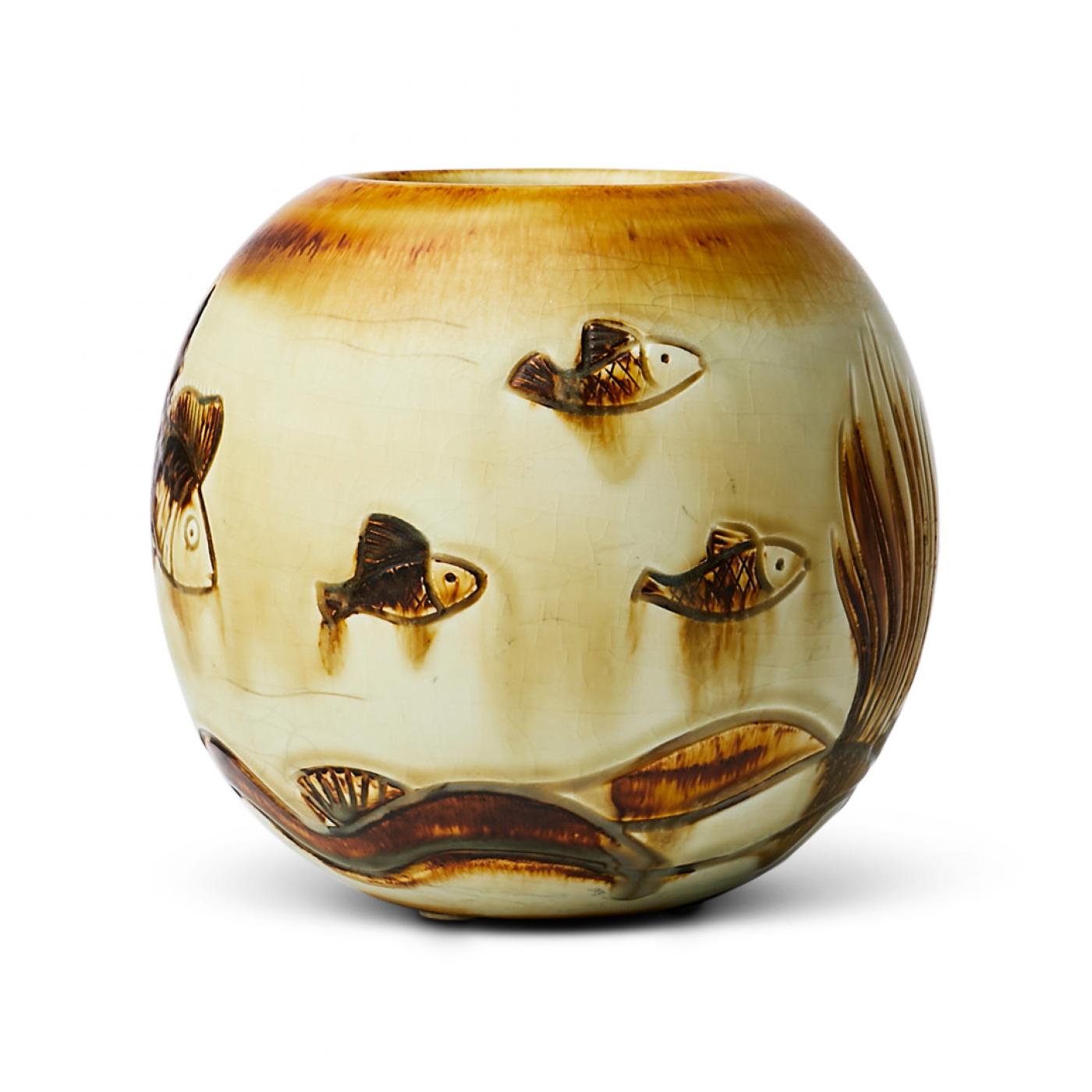 Rörstrand / Rorstrand Studio Charming Goldfish Bowl Vase by Gretrud