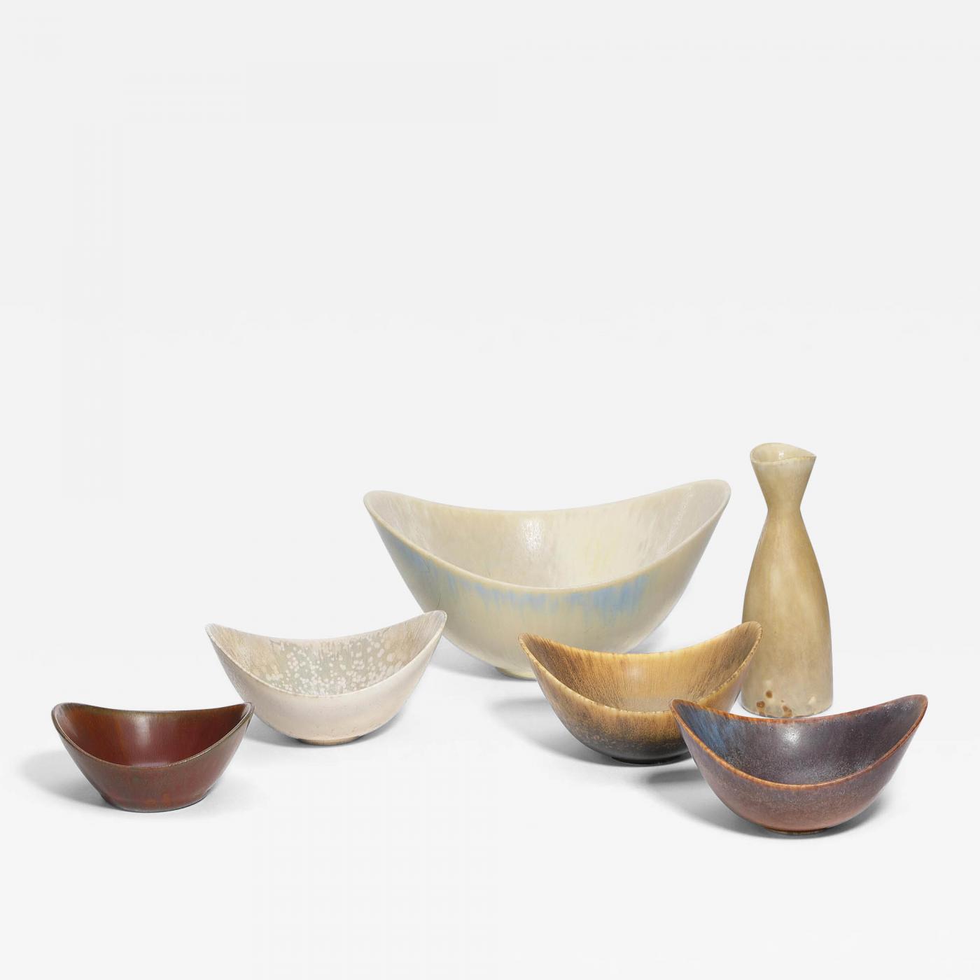 Rörstrand  Rorstrand Studio - Collection of Rörstrand ARO Bowls & Bid  Vase, Sweden 1950s